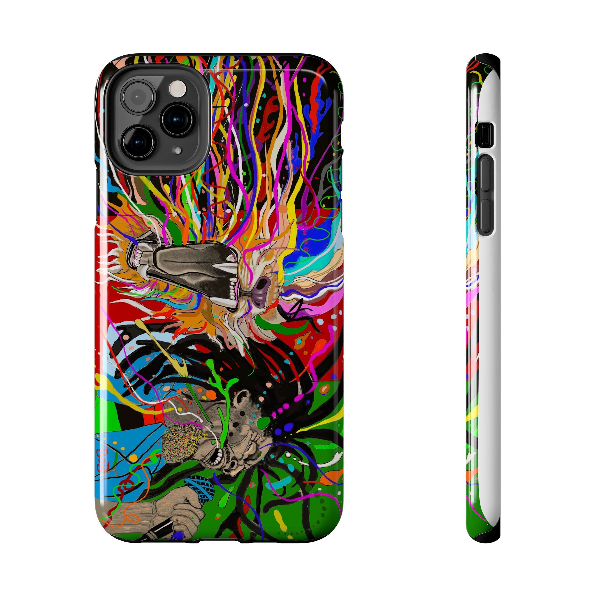 Psychedelic Skull Art Phone Case — Colorful Trippy Graphic Tough Case