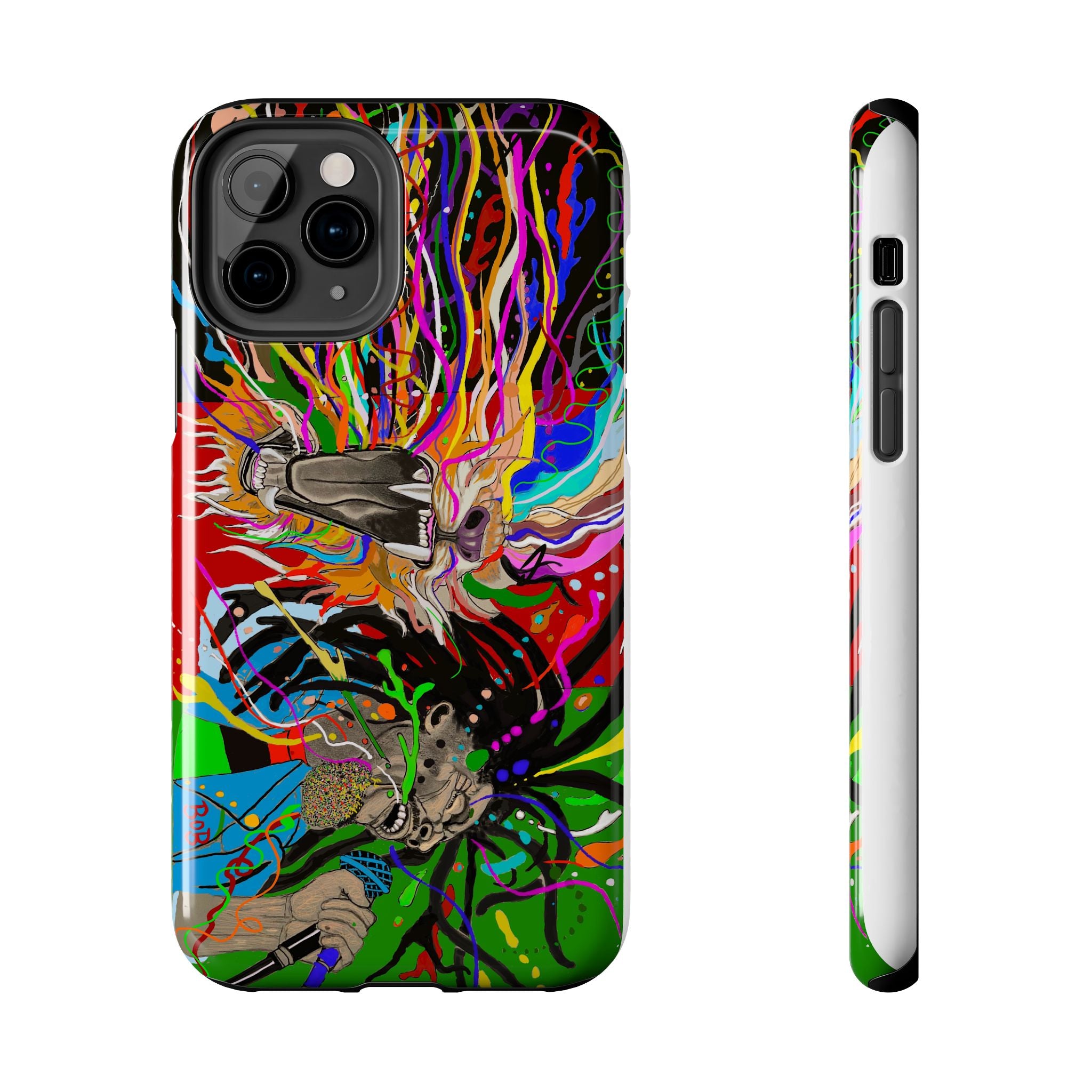 Psychedelic Skull Art Phone Case — Colorful Trippy Graphic Tough Case