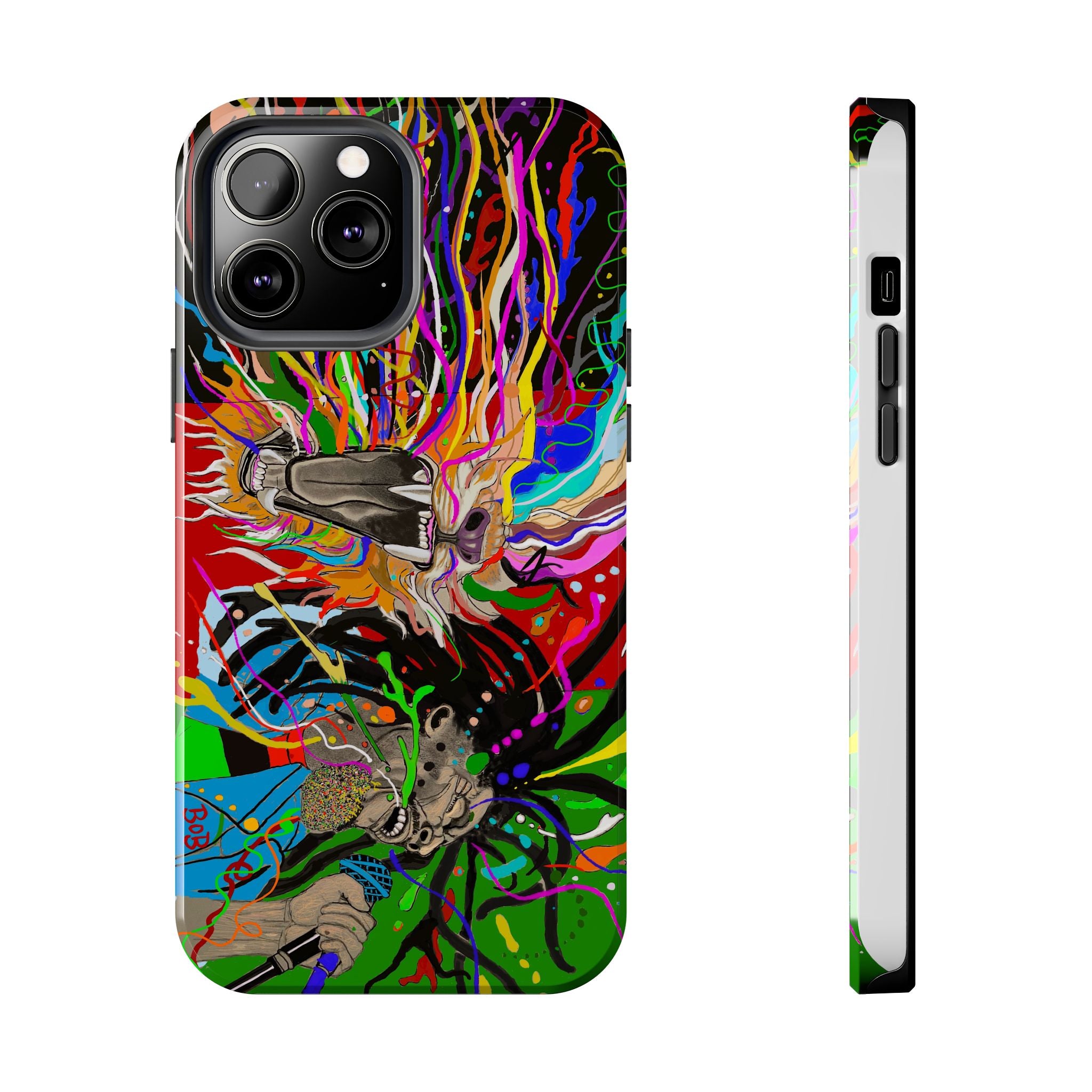 Psychedelic Skull Art Phone Case — Colorful Trippy Graphic Tough Case