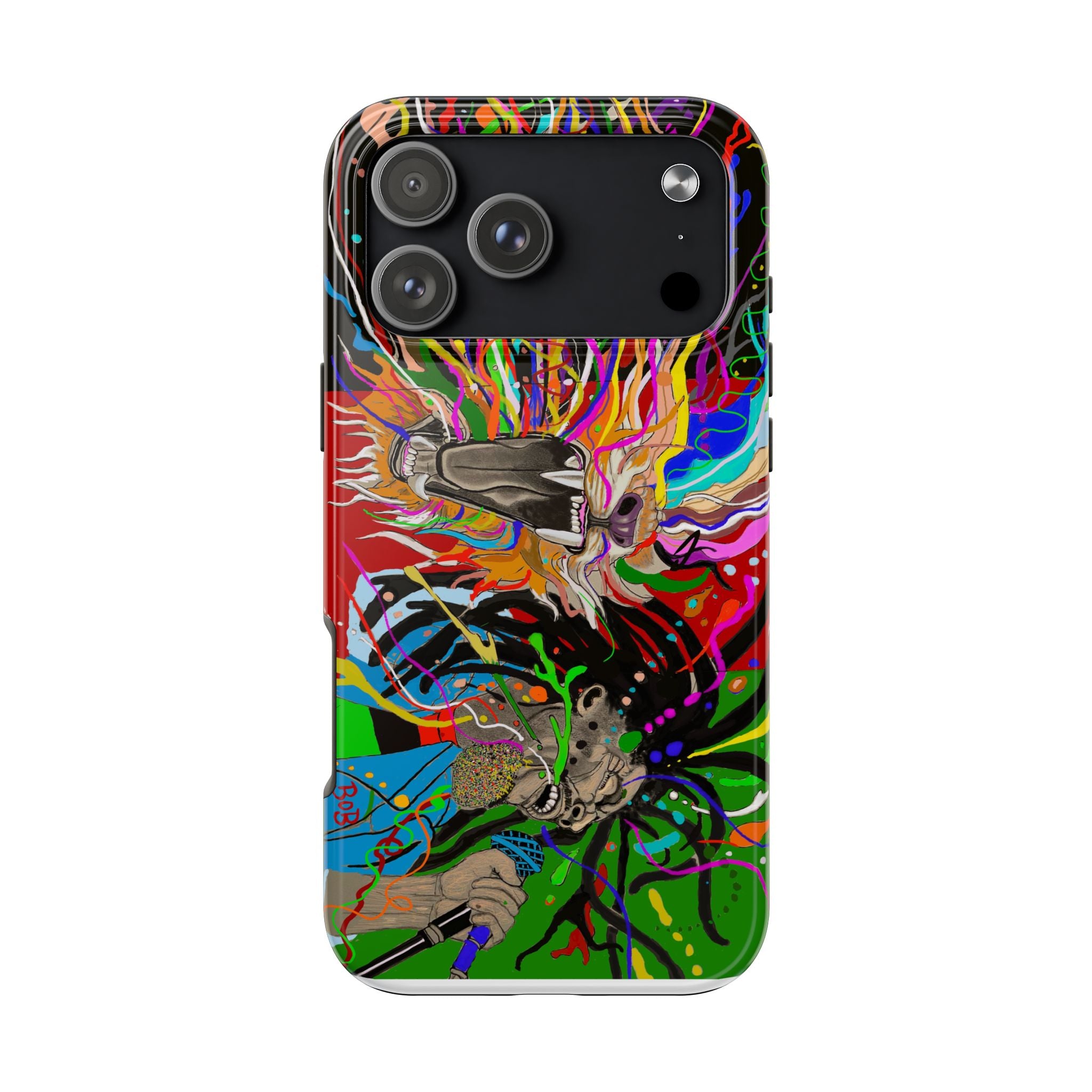 Psychedelic Skull Art Phone Case — Colorful Trippy Graphic Tough Case
