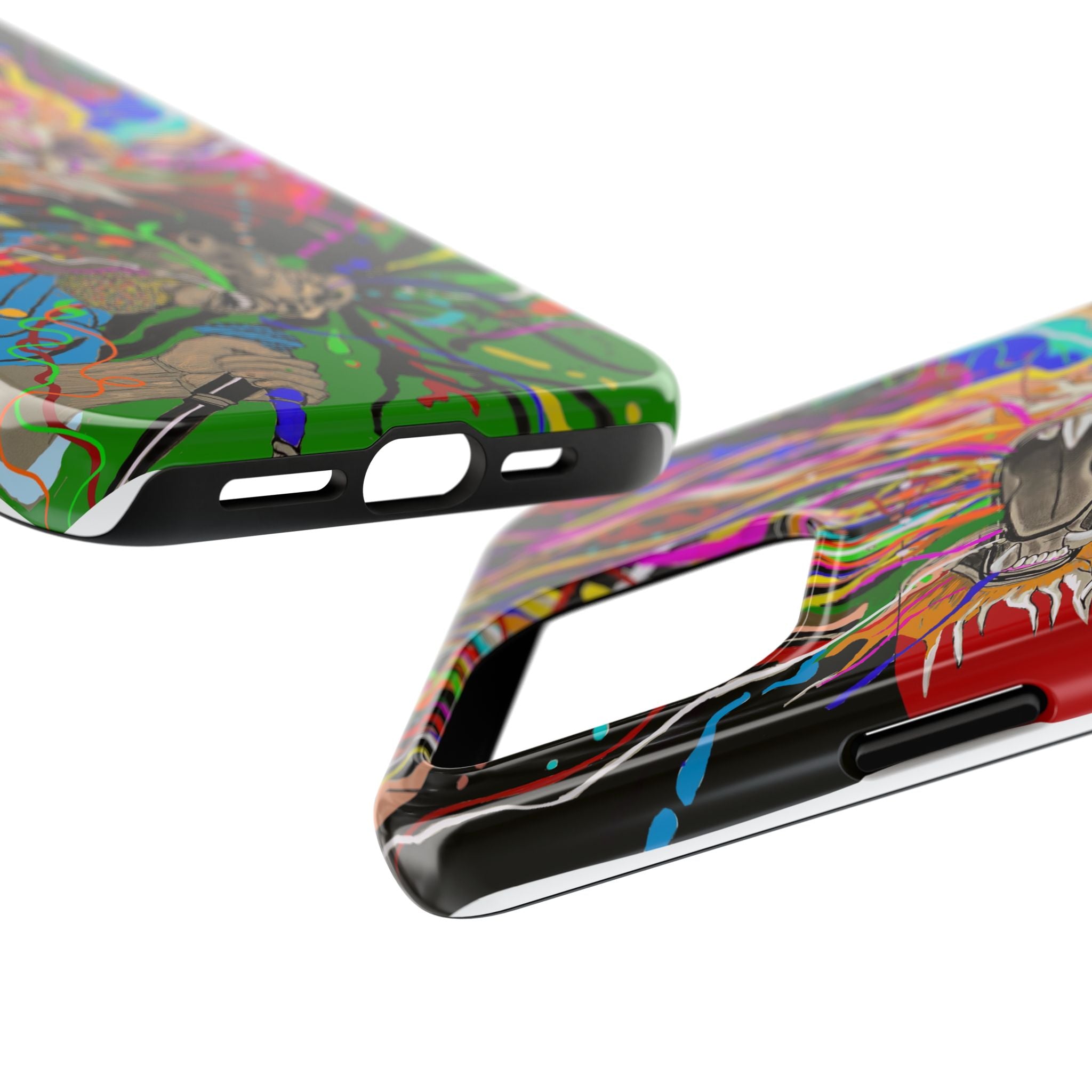 Psychedelic Skull Art Phone Case — Colorful Trippy Graphic Tough Case