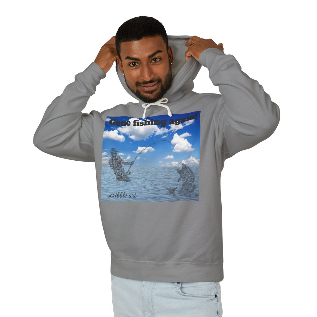 Gone Fishing, Again! Hoodie — Ocean Fishing Graphic Sweatshirt