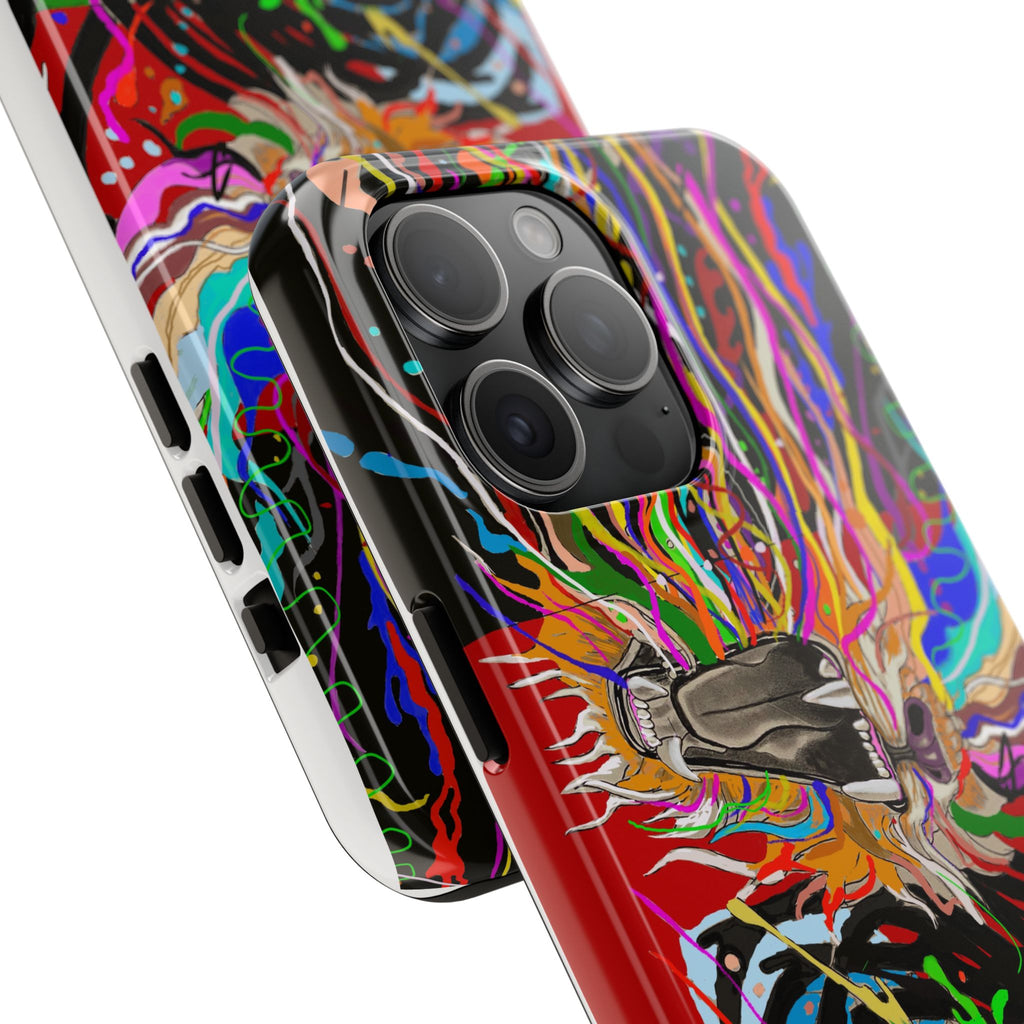 Psychedelic Skull Art Phone Case — Colorful Trippy Graphic Tough Case