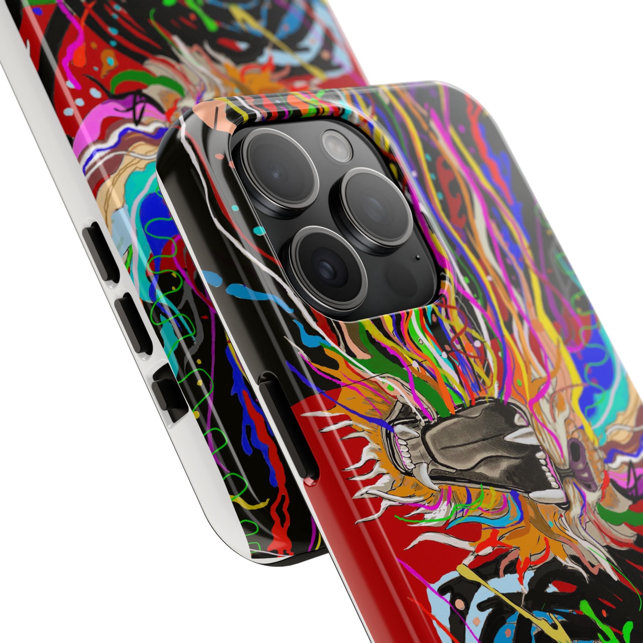 Psychedelic Skull Art Phone Case — Colorful Trippy Graphic Tough Case
