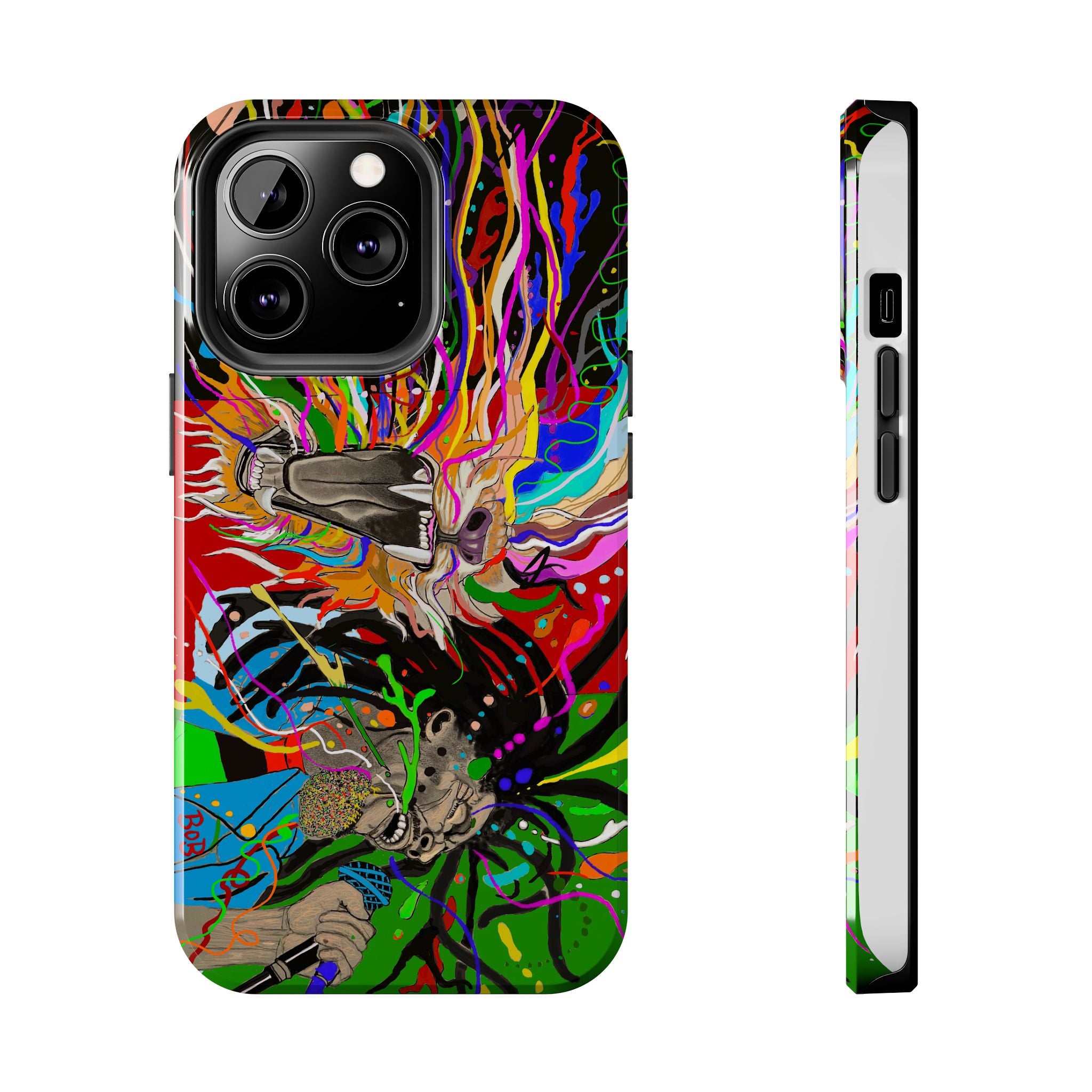 Psychedelic Skull Art Phone Case — Colorful Trippy Graphic Tough Case