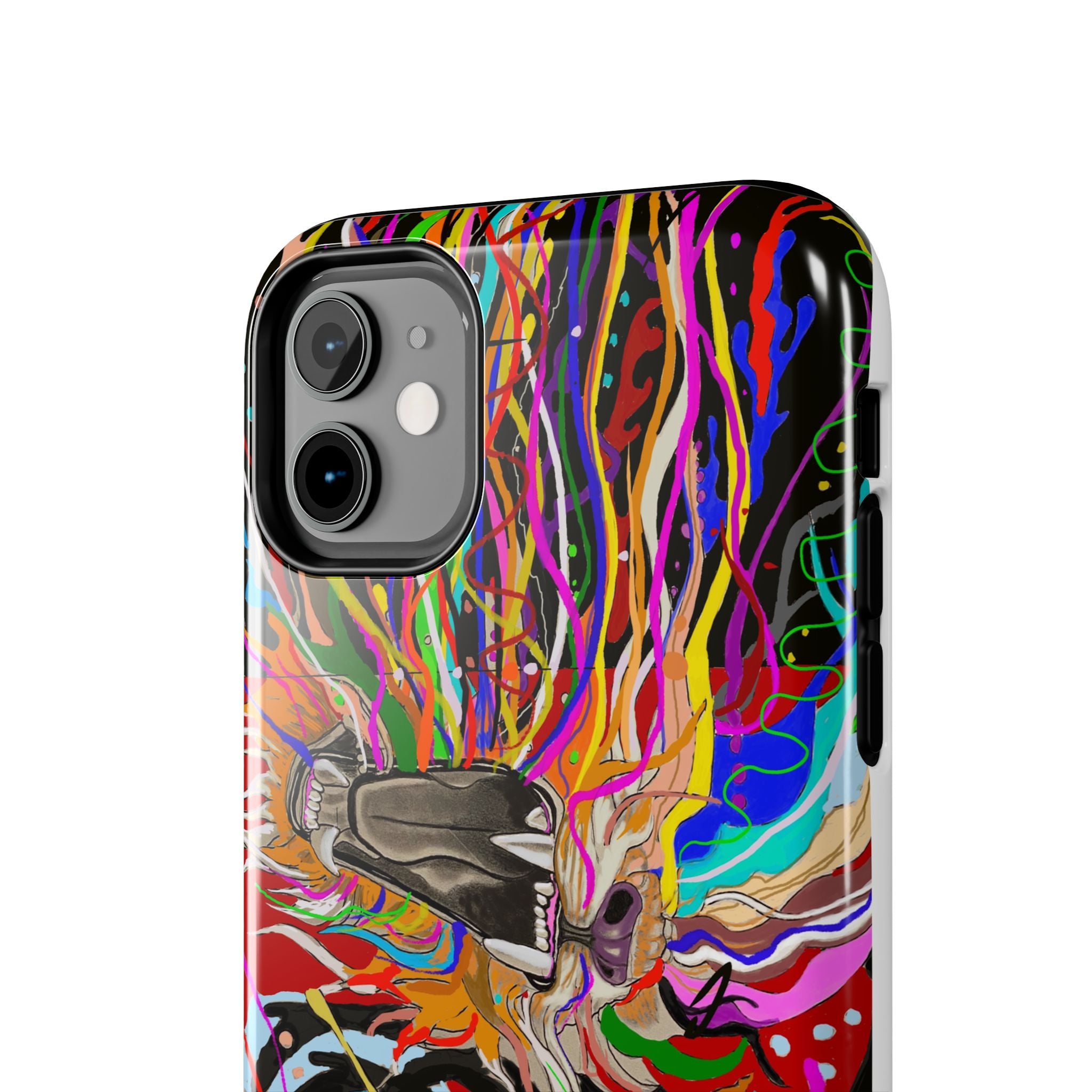 Psychedelic Skull Art Phone Case — Colorful Trippy Graphic Tough Case