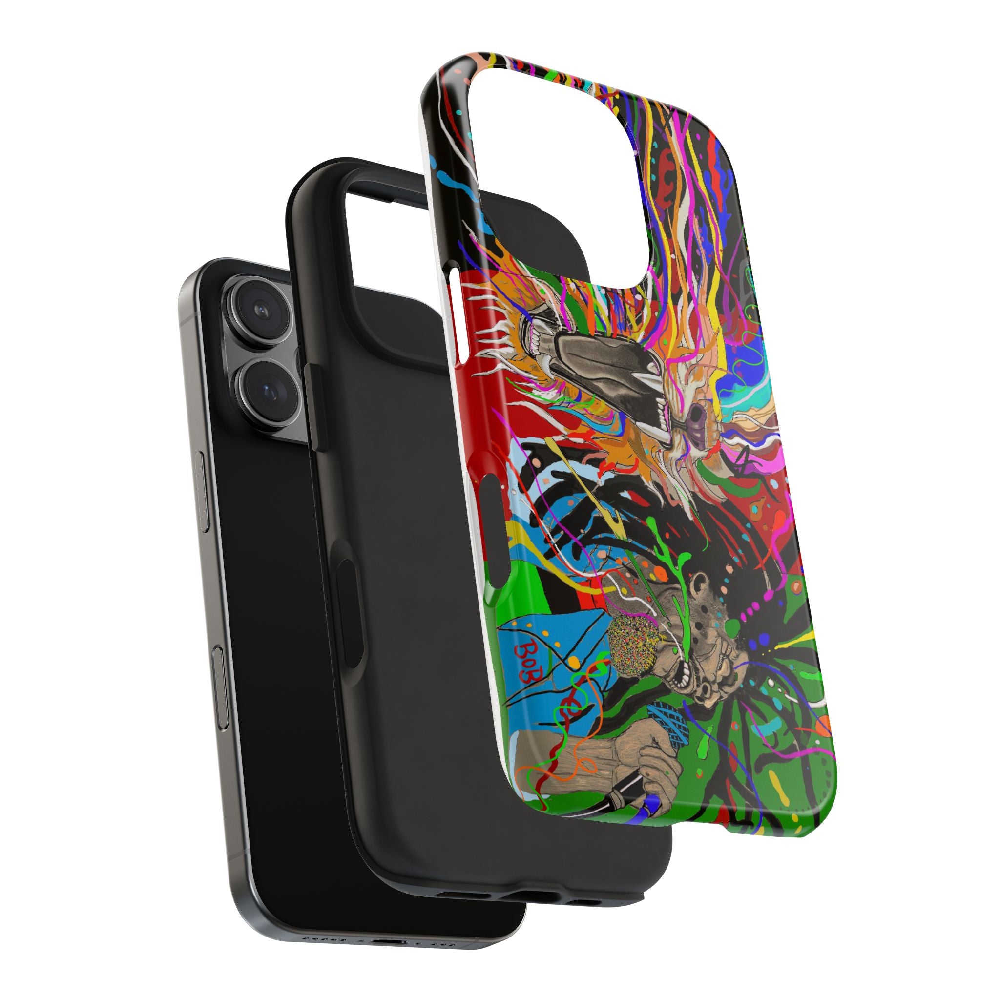 Psychedelic Skull Art Phone Case — Colorful Trippy Graphic Tough Case