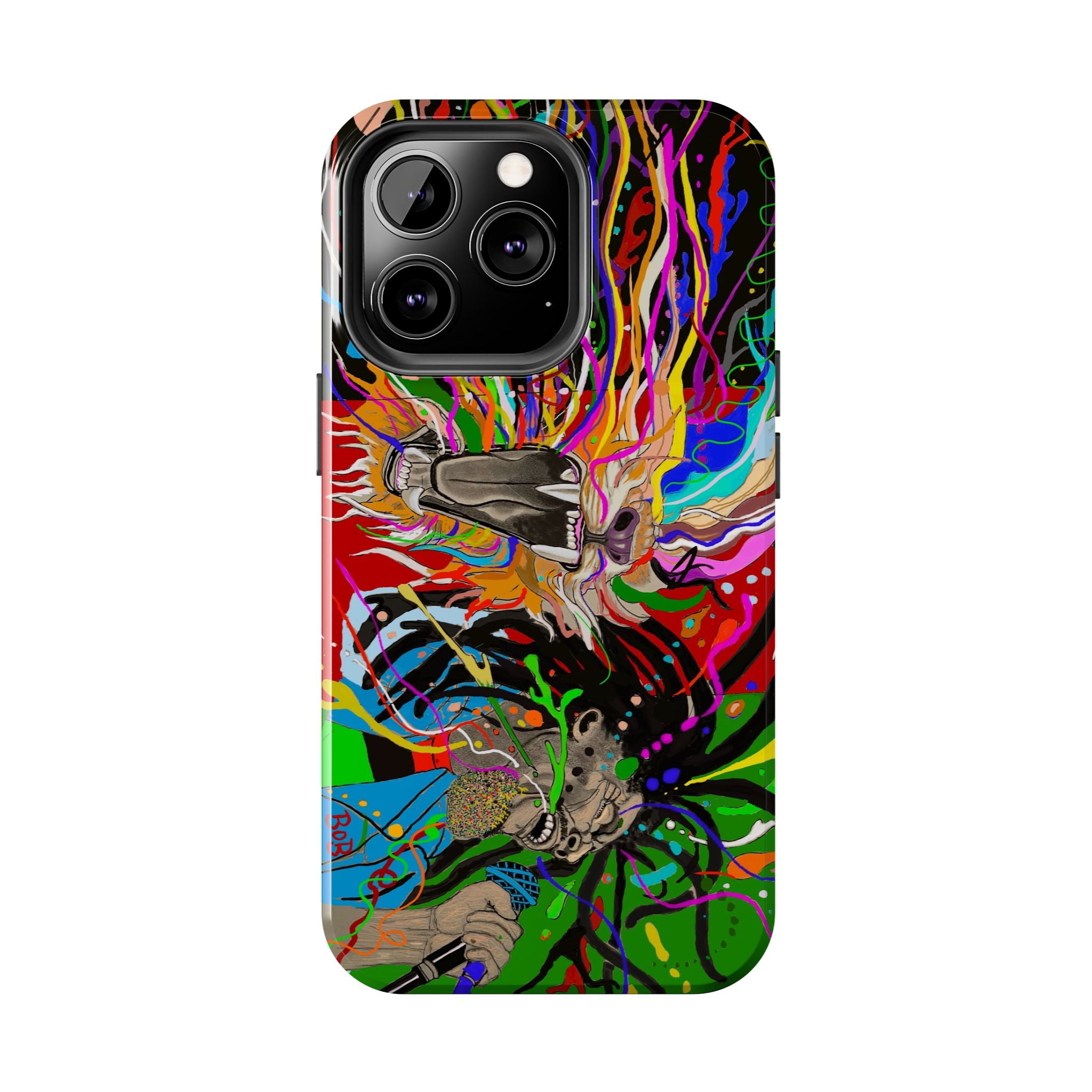 Psychedelic Skull Art Phone Case — Colorful Trippy Graphic Tough Case