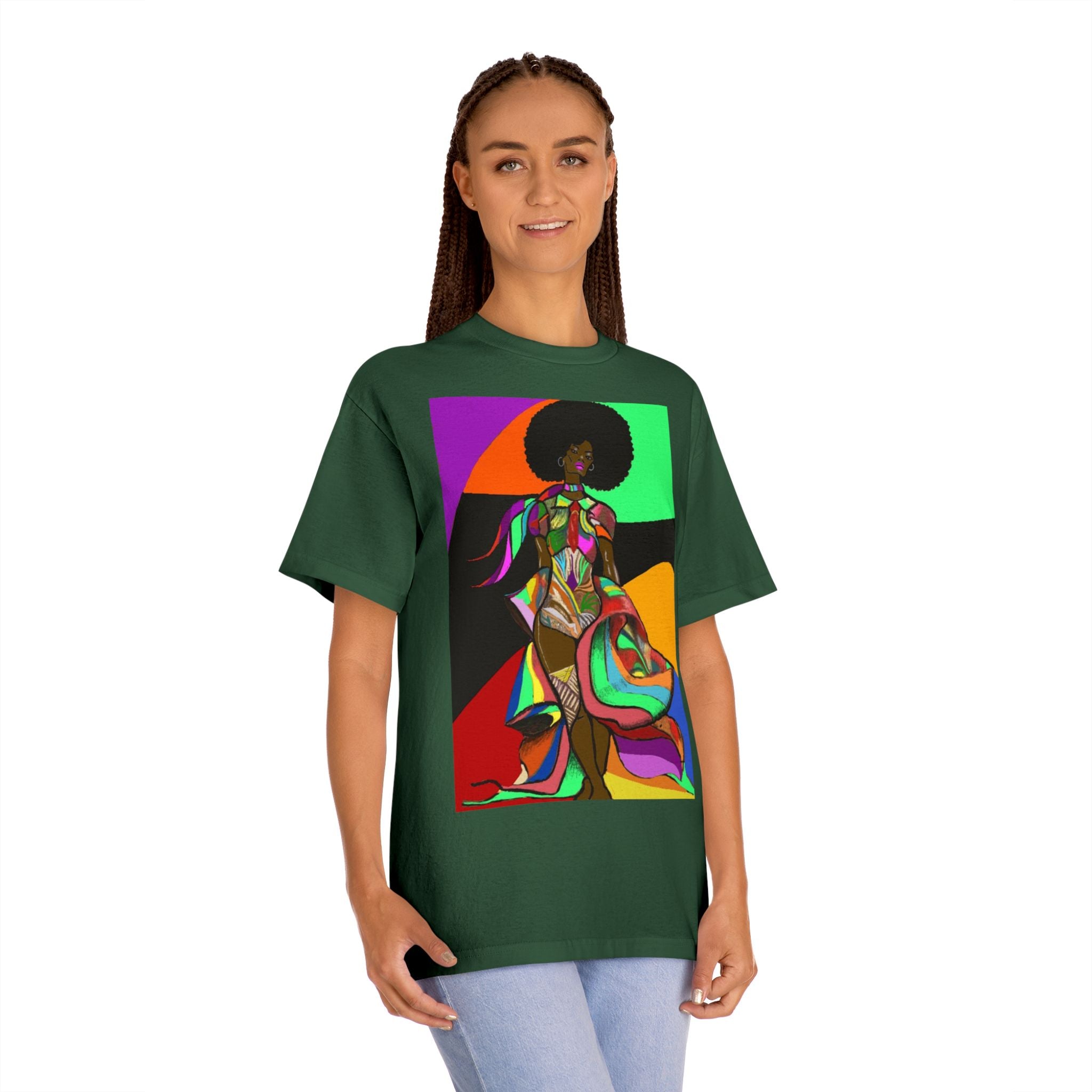 Afro Funk Art Tee — Vibrant Retro Soul Graphic T-Shirt