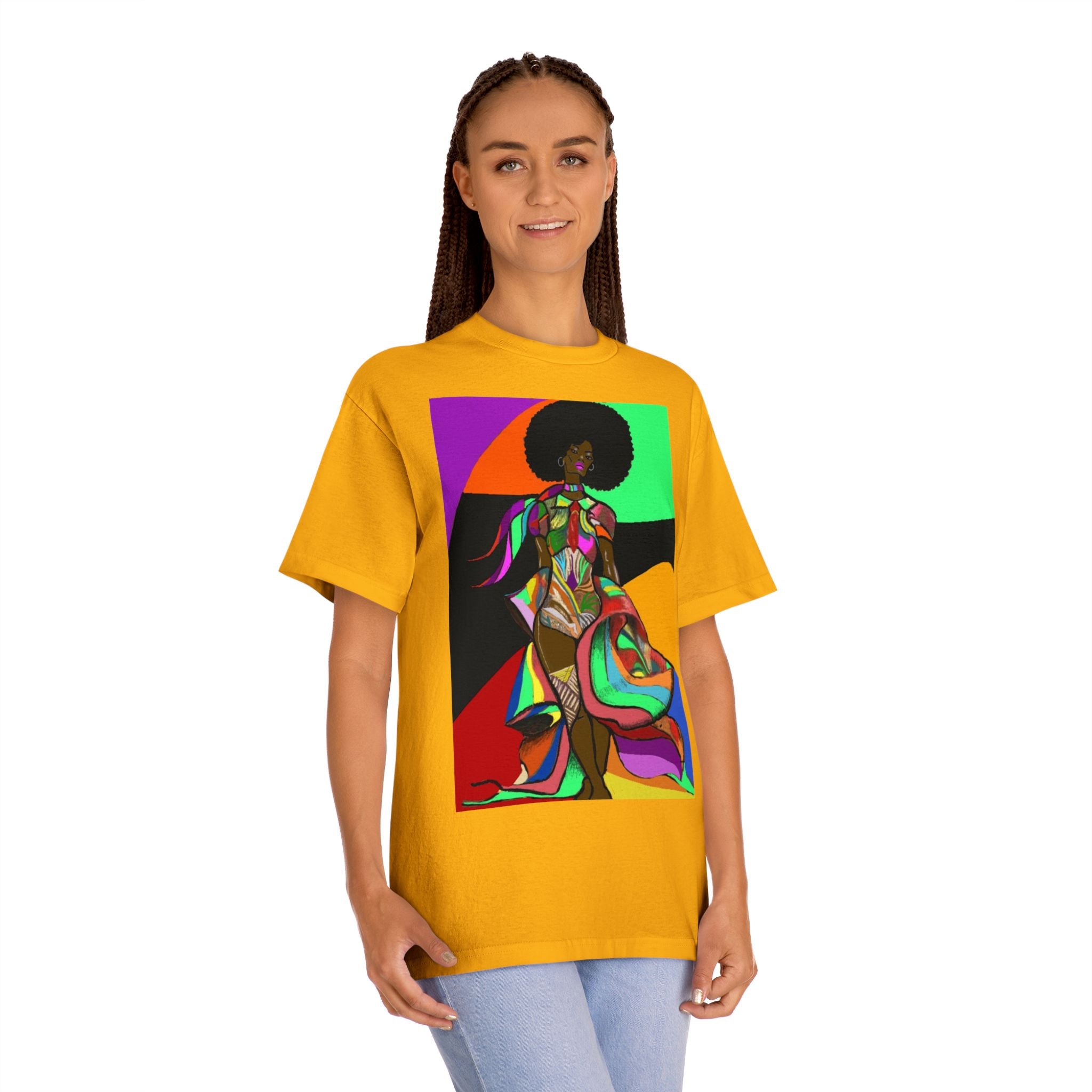 Afro Funk Art Tee — Vibrant Retro Soul Graphic T-Shirt