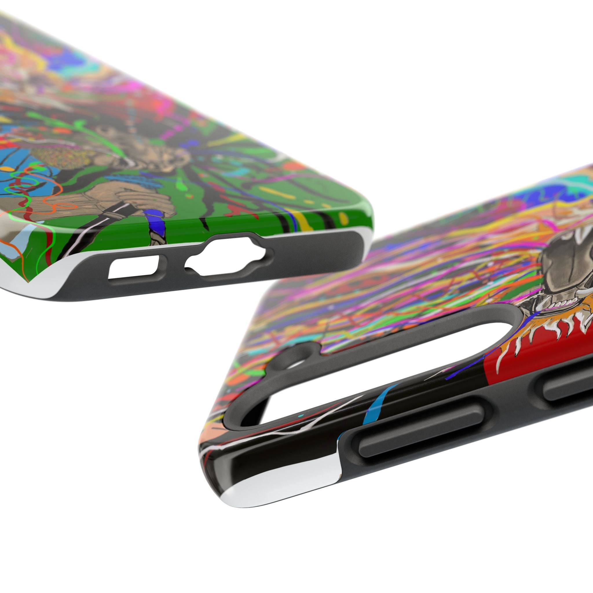 Psychedelic Skull Art Phone Case — Colorful Trippy Graphic Tough Case