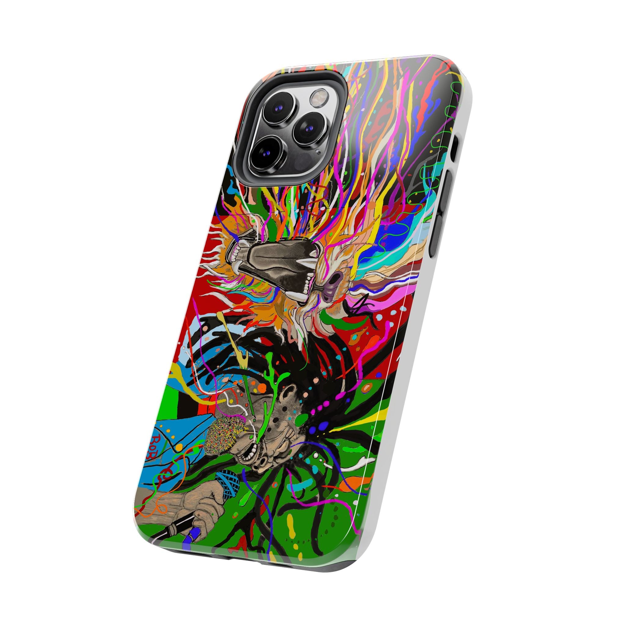 Psychedelic Skull Art Phone Case — Colorful Trippy Graphic Tough Case