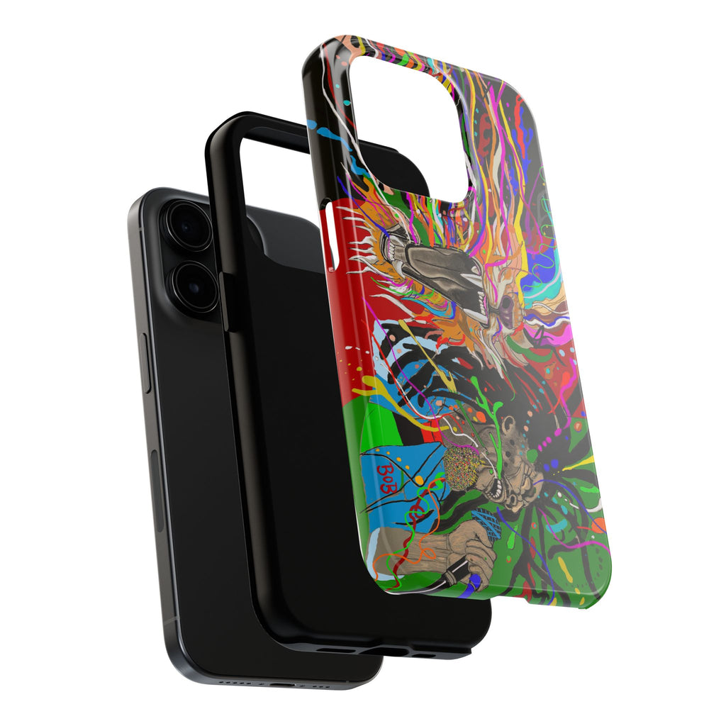 Psychedelic Skull Art Phone Case — Colorful Trippy Graphic Tough Case