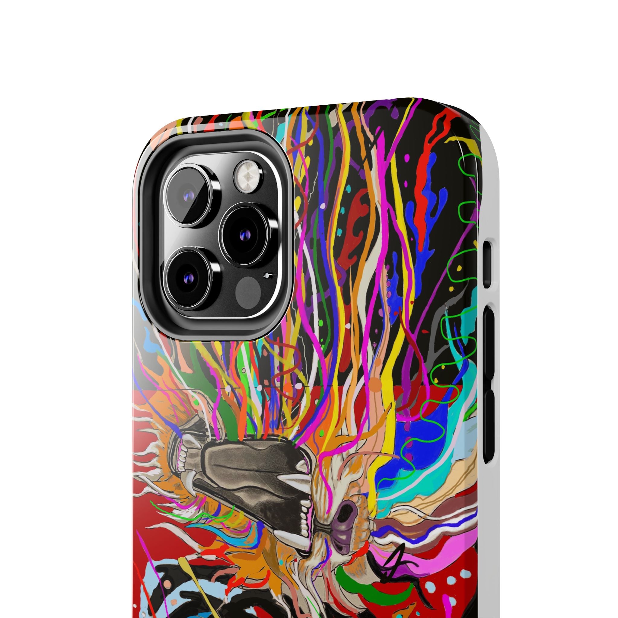 Psychedelic Skull Art Phone Case — Colorful Trippy Graphic Tough Case