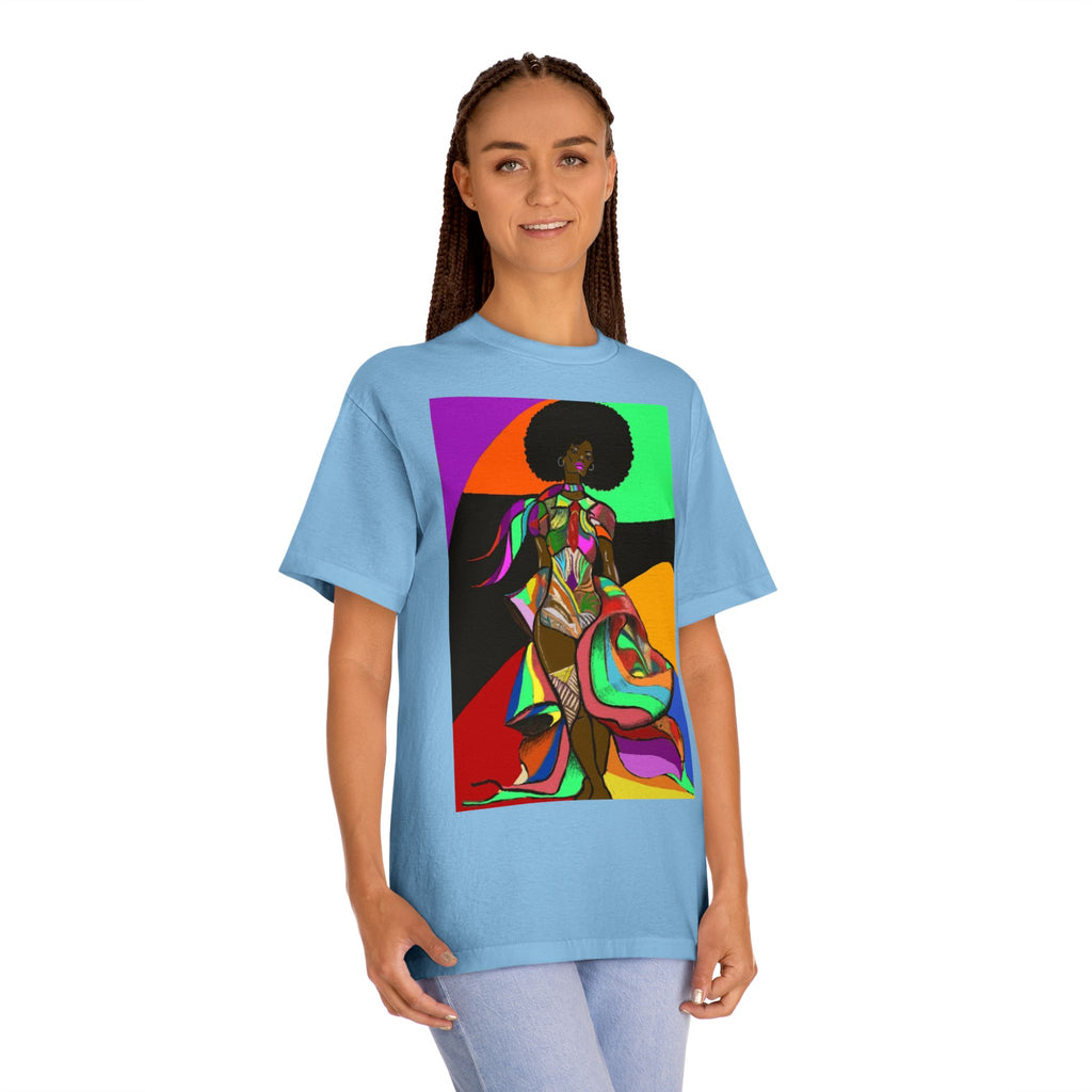 Afro Funk Art Tee — Vibrant Retro Soul Graphic T-Shirt