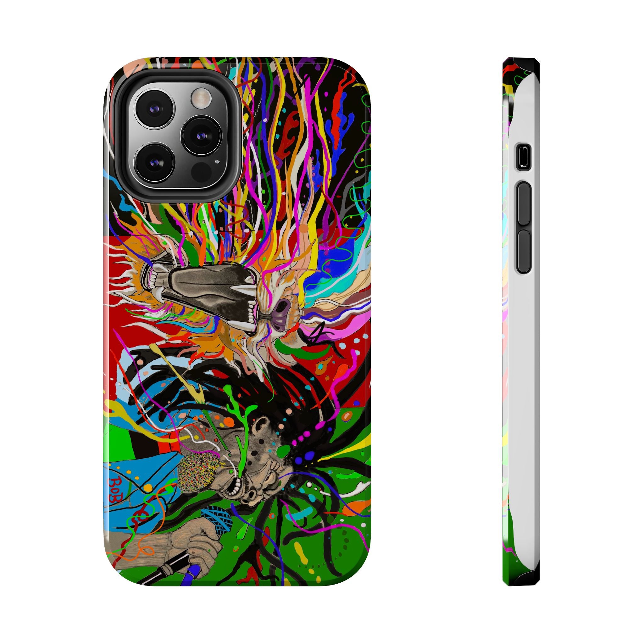 Psychedelic Skull Art Phone Case — Colorful Trippy Graphic Tough Case