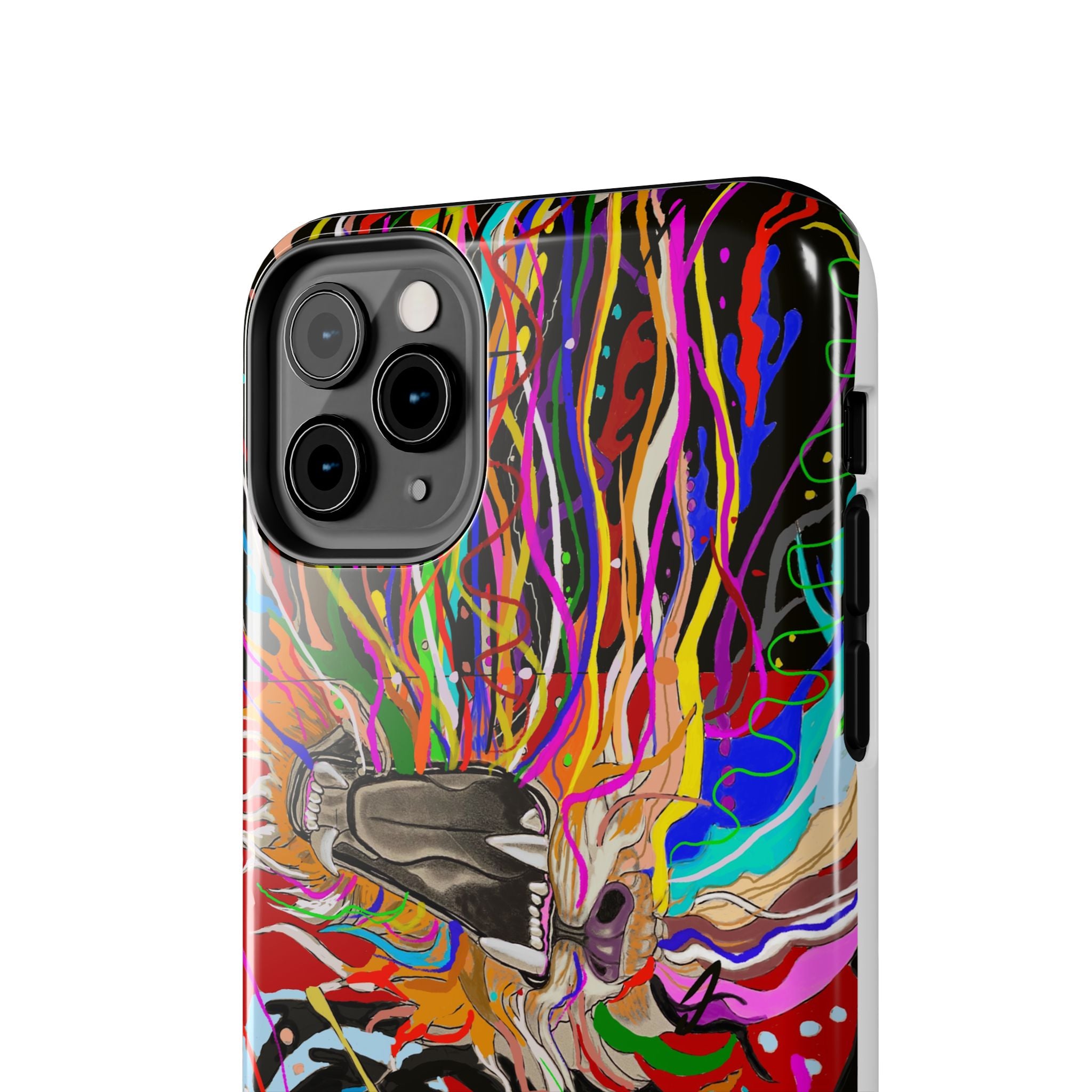 Psychedelic Skull Art Phone Case — Colorful Trippy Graphic Tough Case