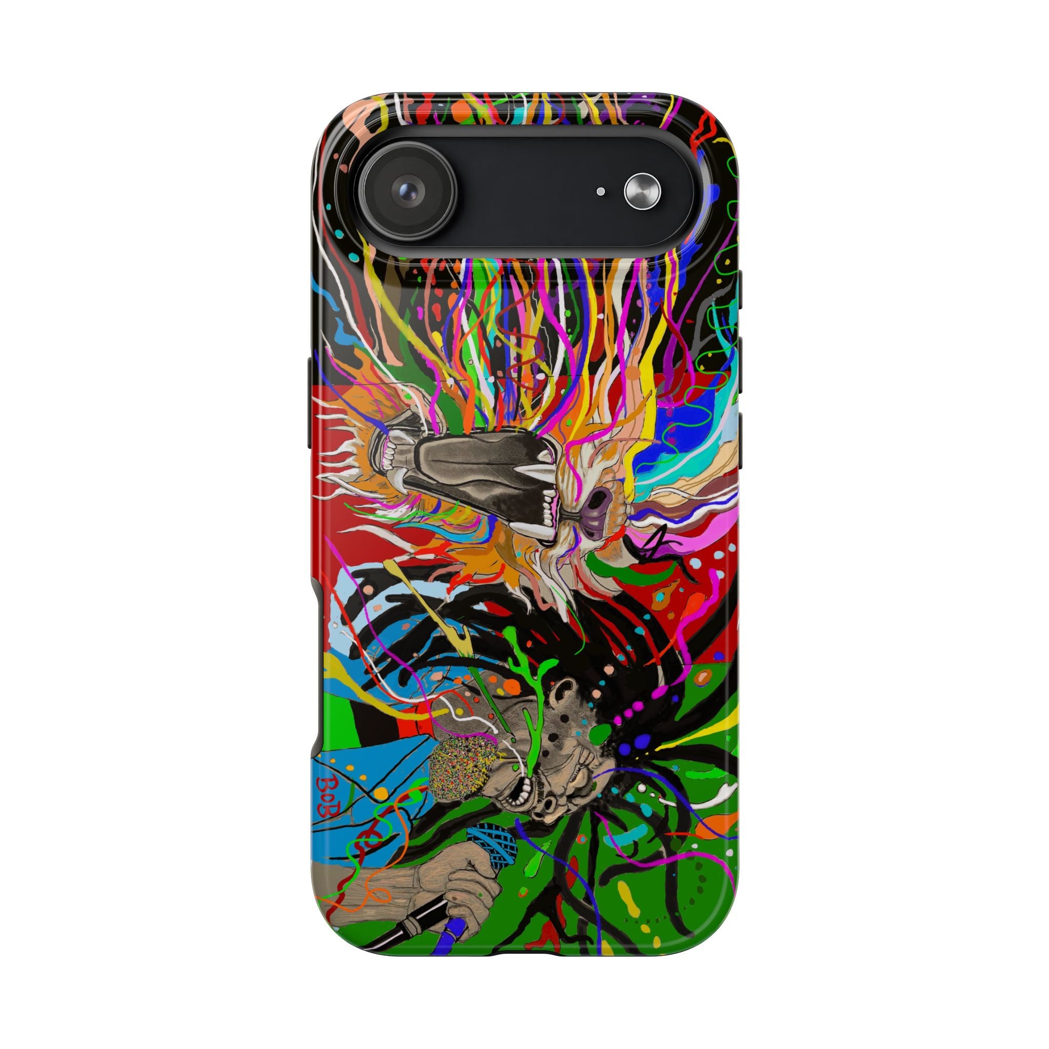 Psychedelic Skull Art Phone Case — Colorful Trippy Graphic Tough Case