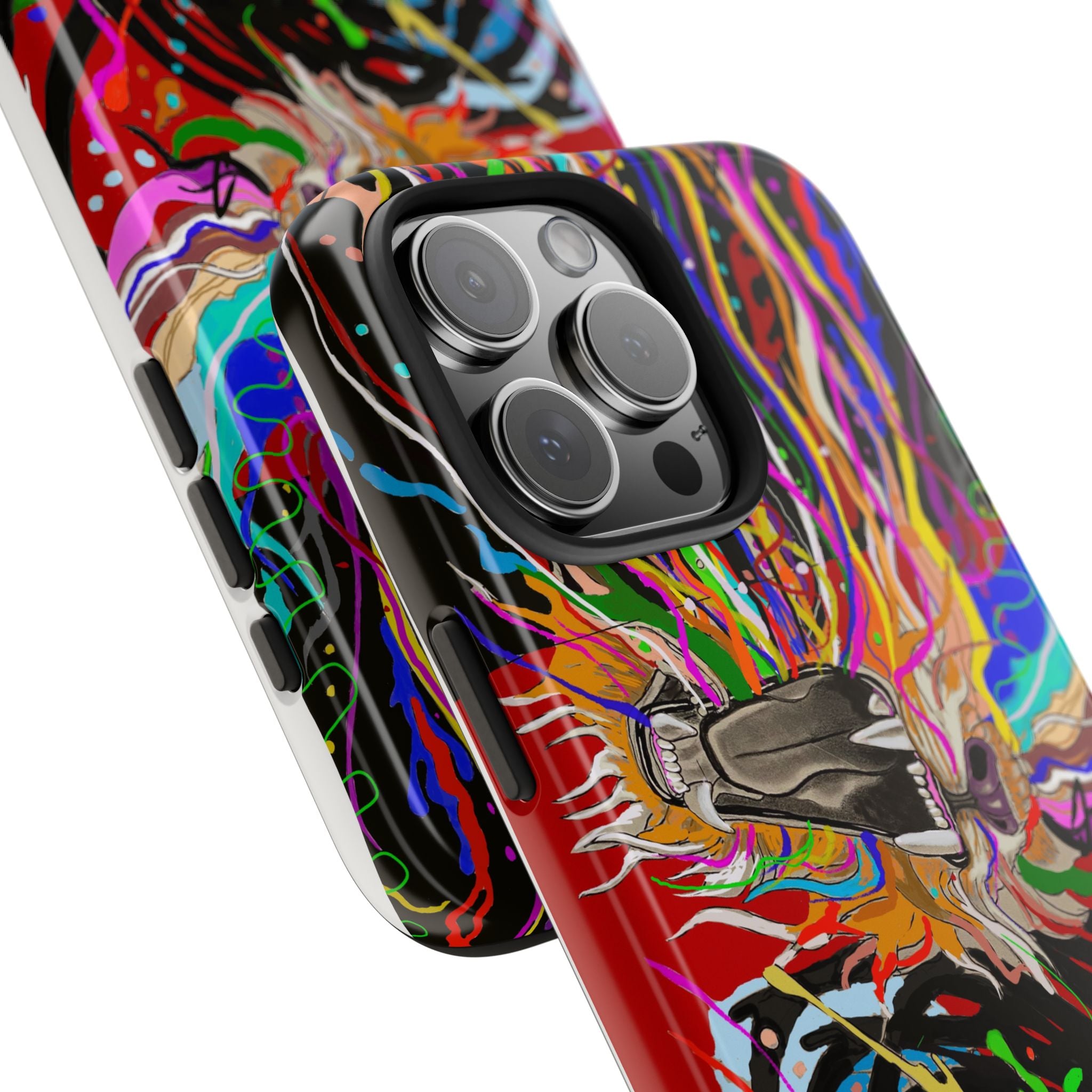 Psychedelic Skull Art Phone Case — Colorful Trippy Graphic Tough Case