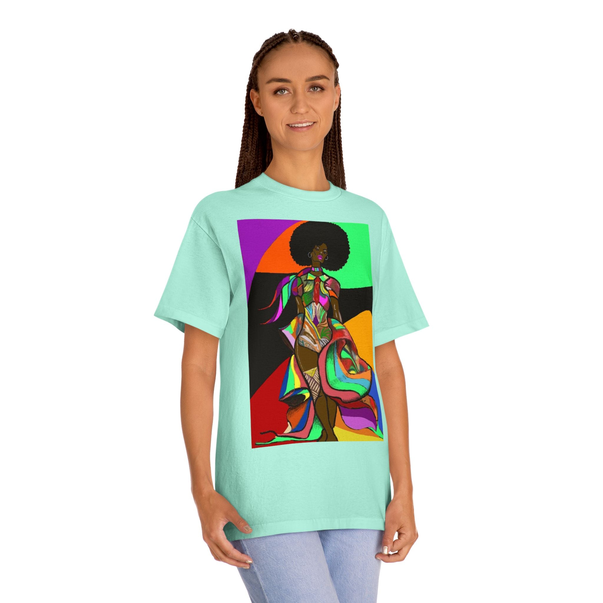 Afro Funk Art Tee — Vibrant Retro Soul Graphic T-Shirt