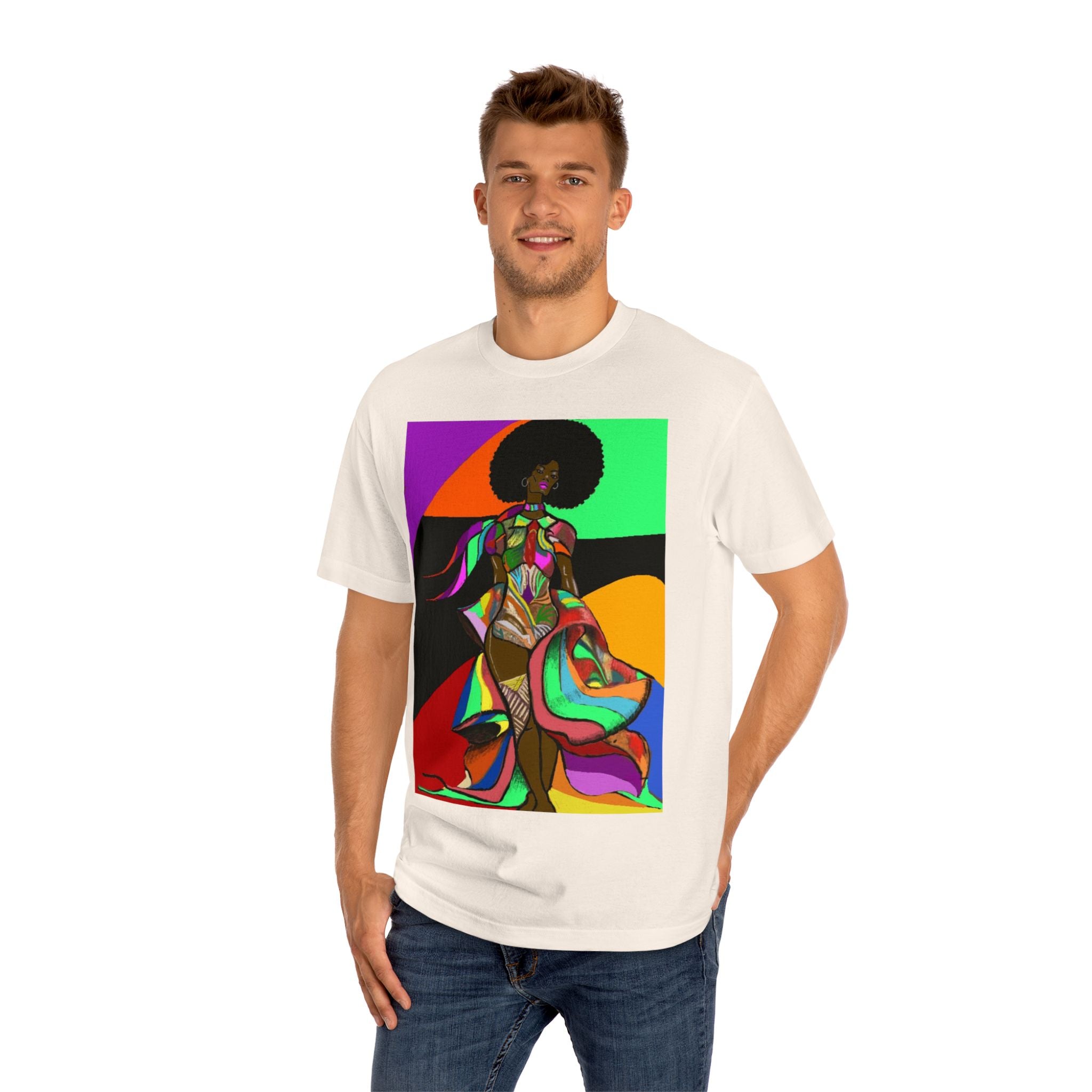Afro Funk Art Tee — Vibrant Retro Soul Graphic T-Shirt