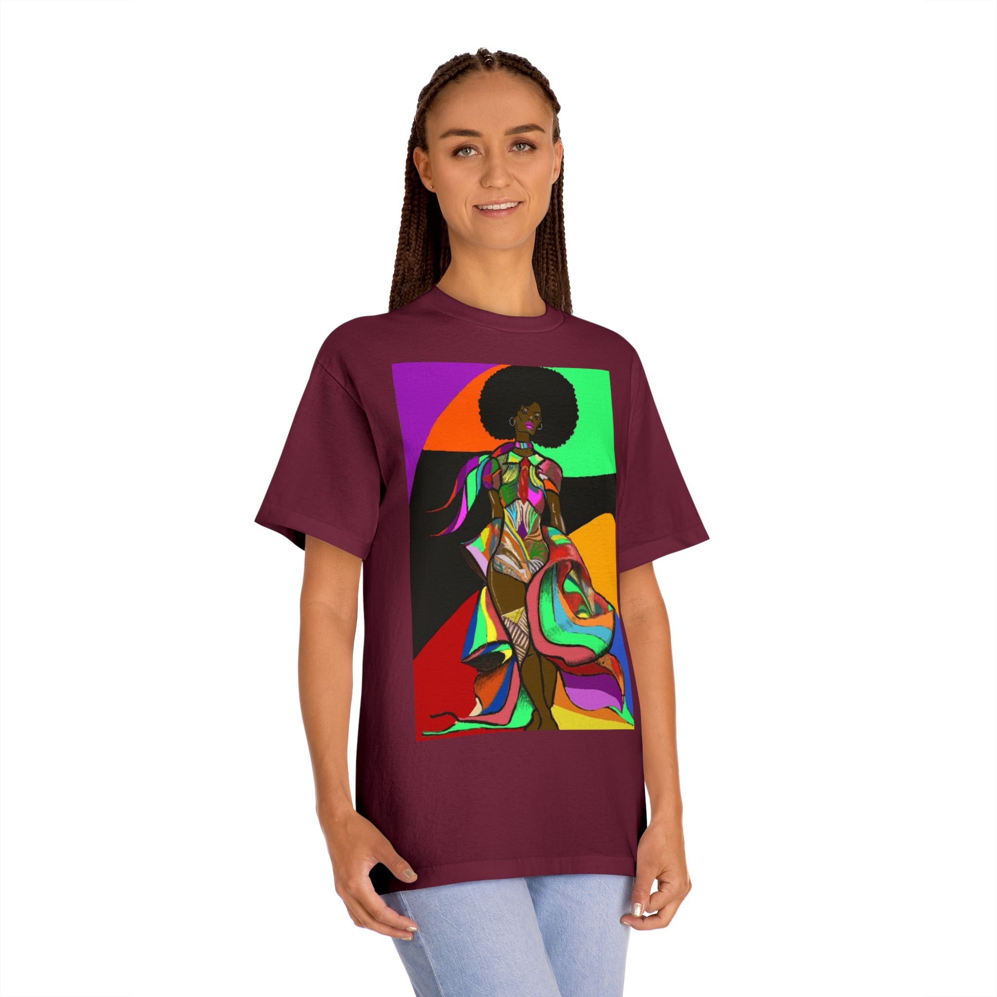 Afro Funk Art Tee — Vibrant Retro Soul Graphic T-Shirt