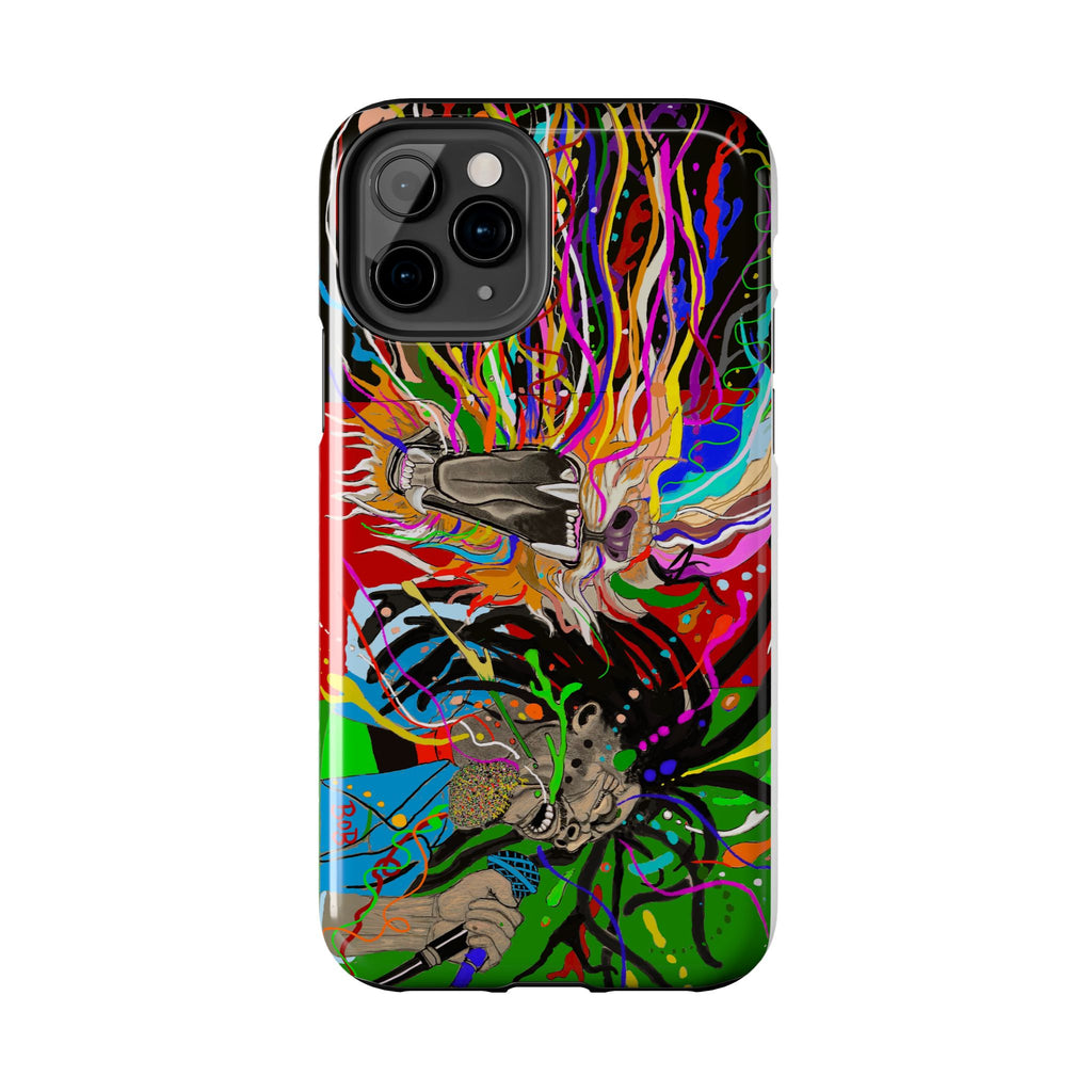 Psychedelic Skull Art Phone Case — Colorful Trippy Graphic Tough Case
