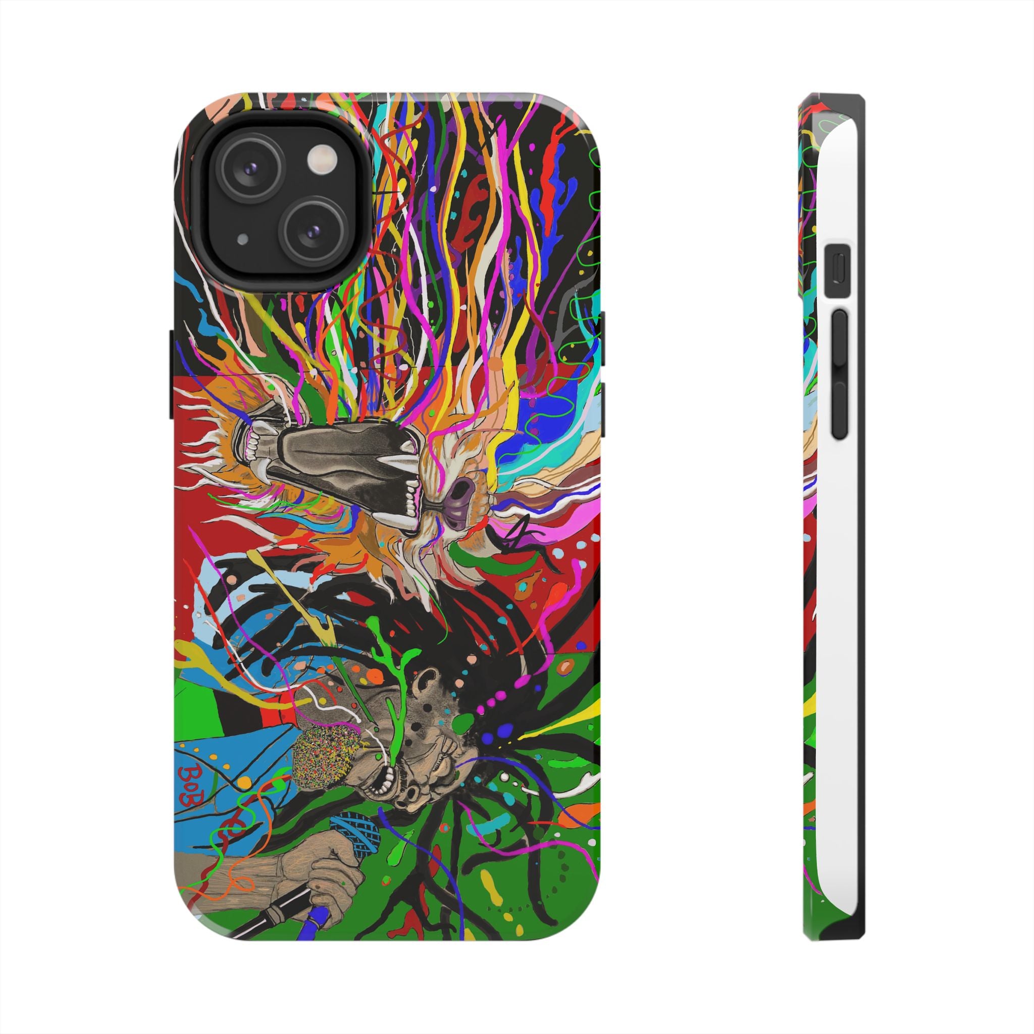 Psychedelic Skull Art Phone Case — Colorful Trippy Graphic Tough Case