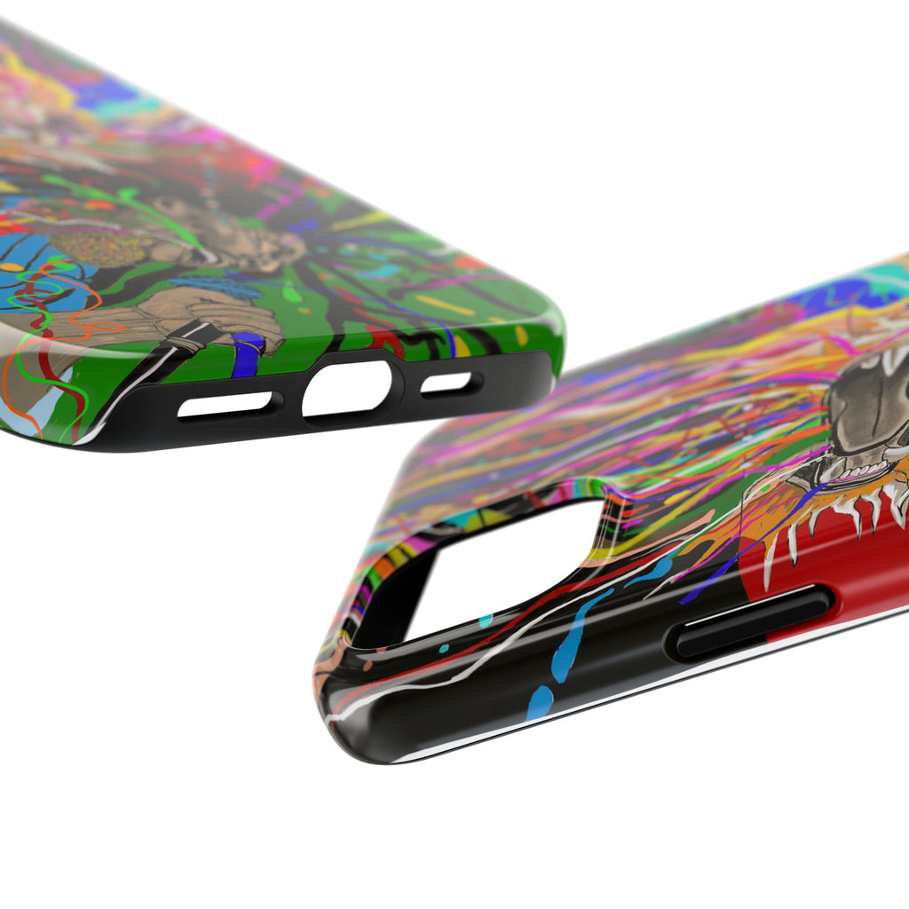 Psychedelic Skull Art Phone Case — Colorful Trippy Graphic Tough Case