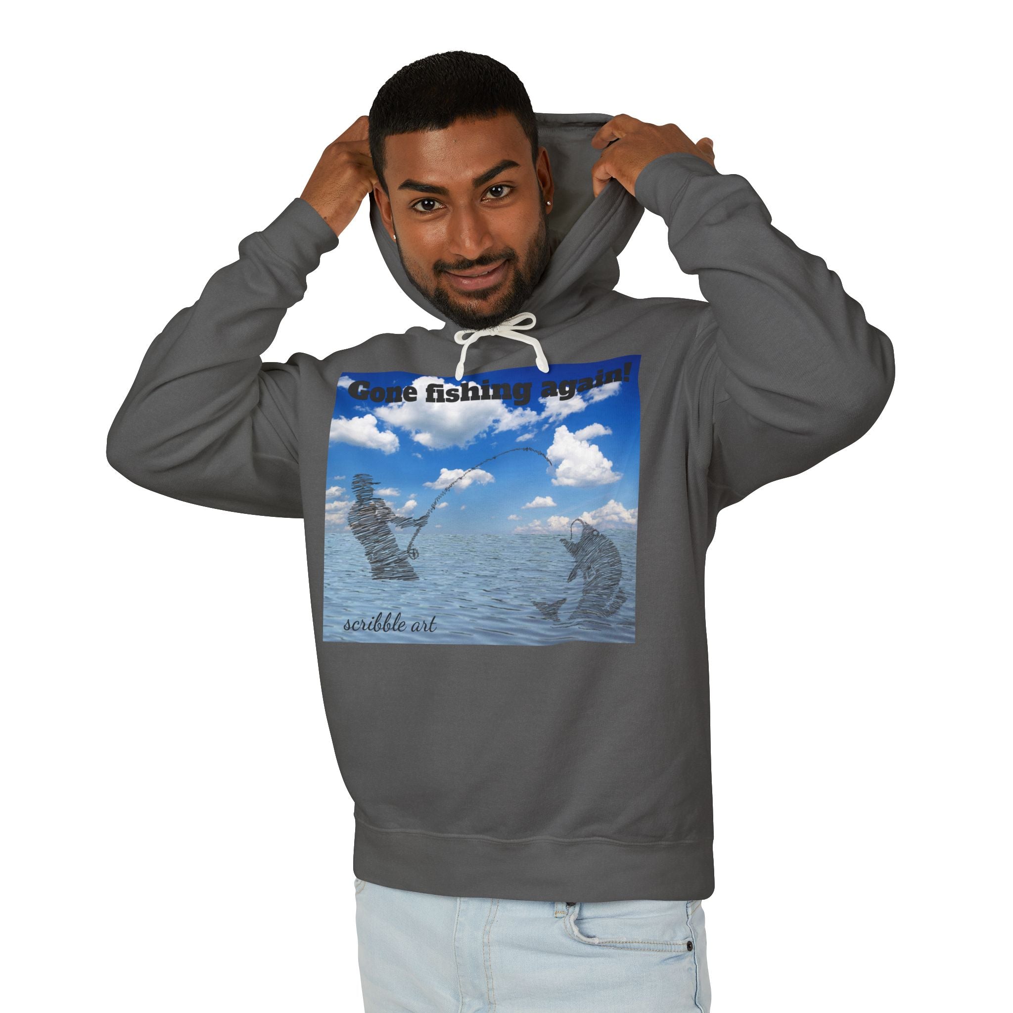 Gone Fishing, Again! Hoodie — Ocean Fishing Graphic Sweatshirt