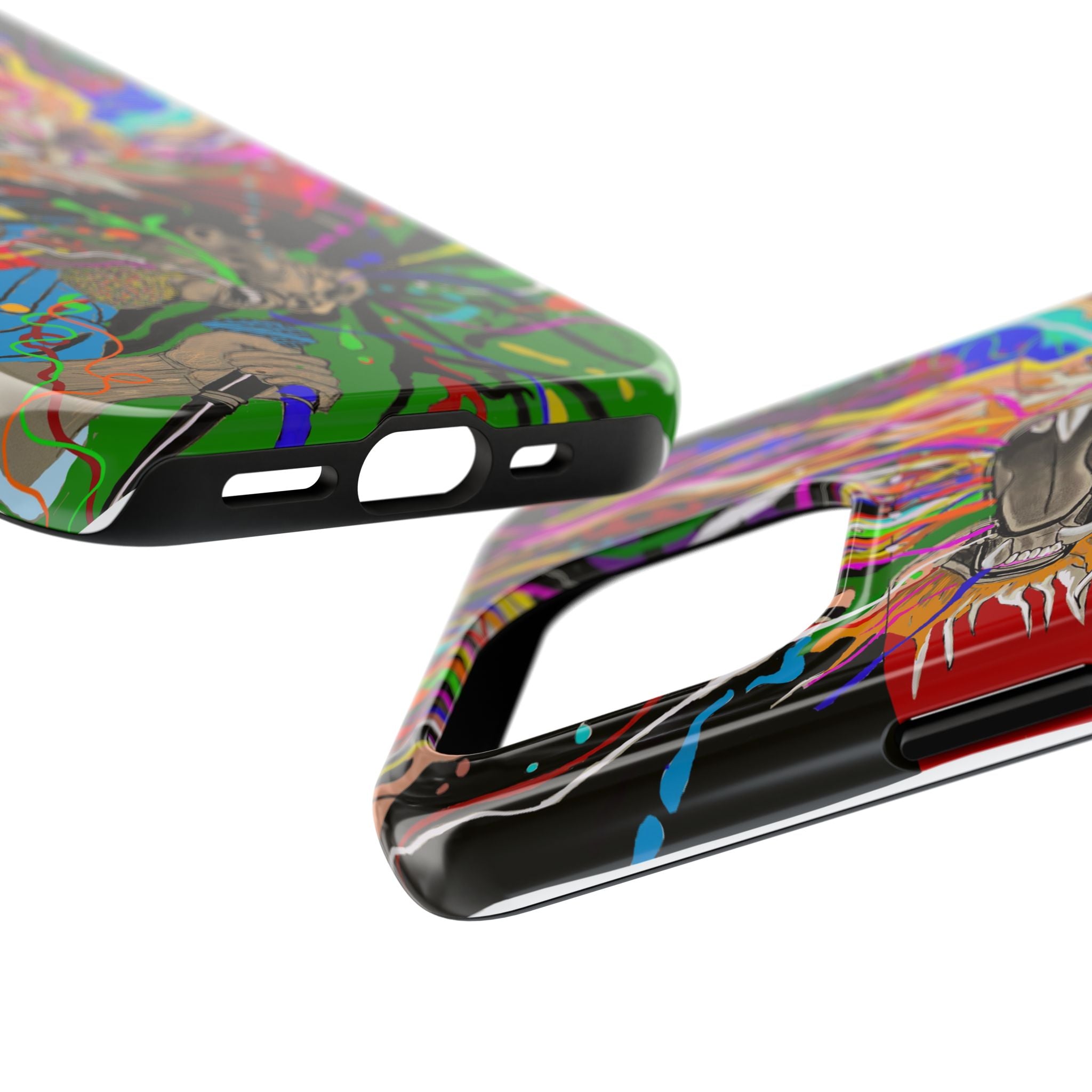 Psychedelic Skull Art Phone Case — Colorful Trippy Graphic Tough Case