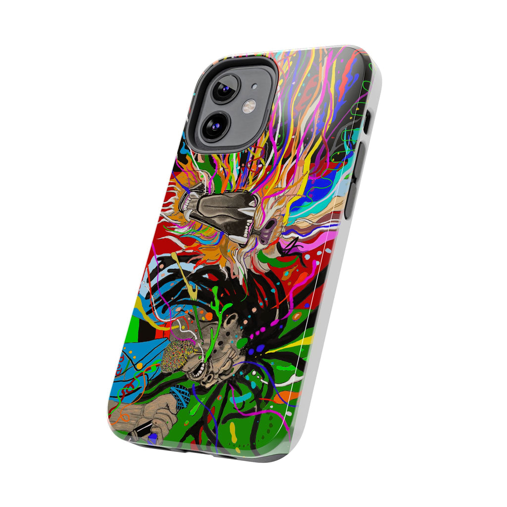 Psychedelic Skull Art Phone Case — Colorful Trippy Graphic Tough Case