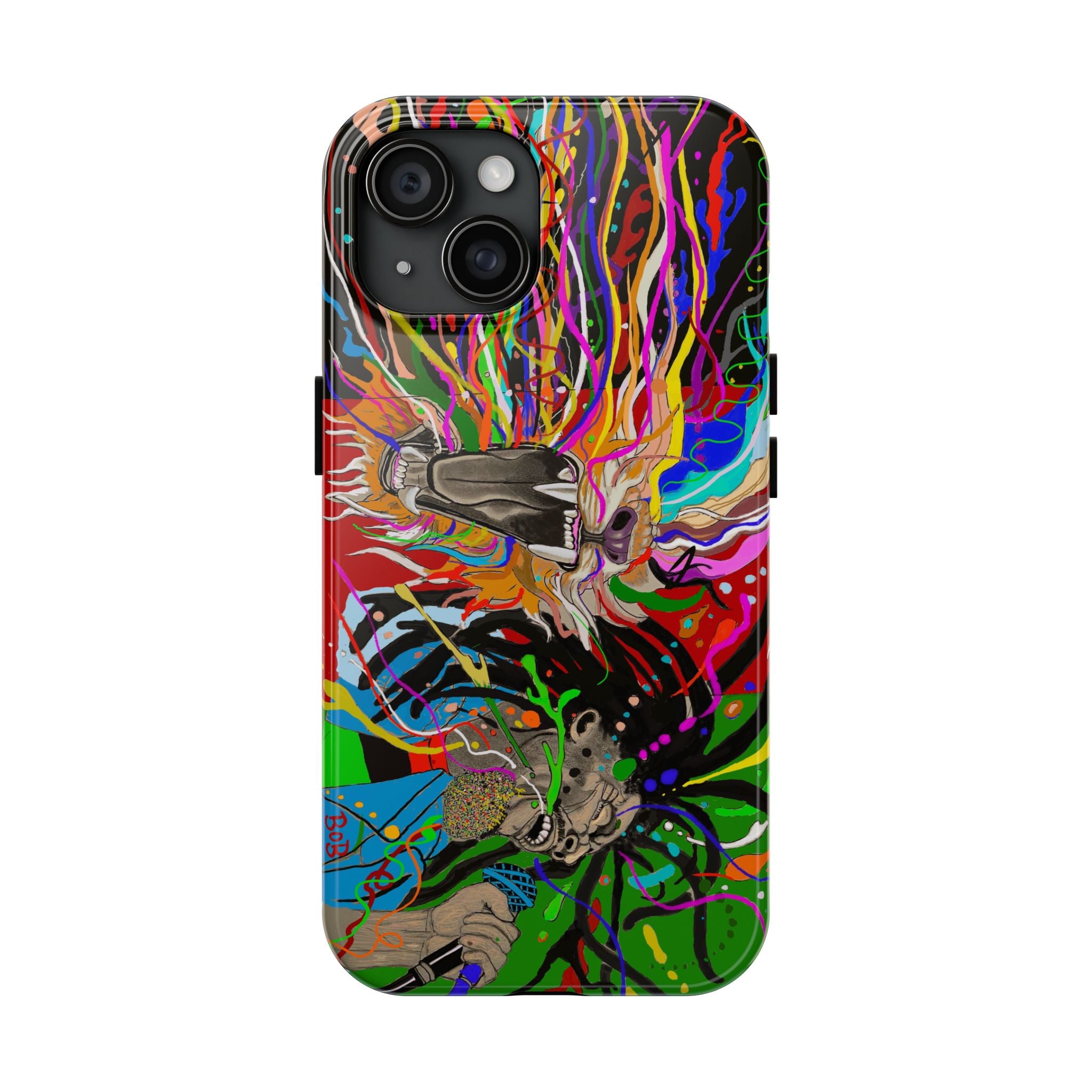 Psychedelic Skull Art Phone Case — Colorful Trippy Graphic Tough Case