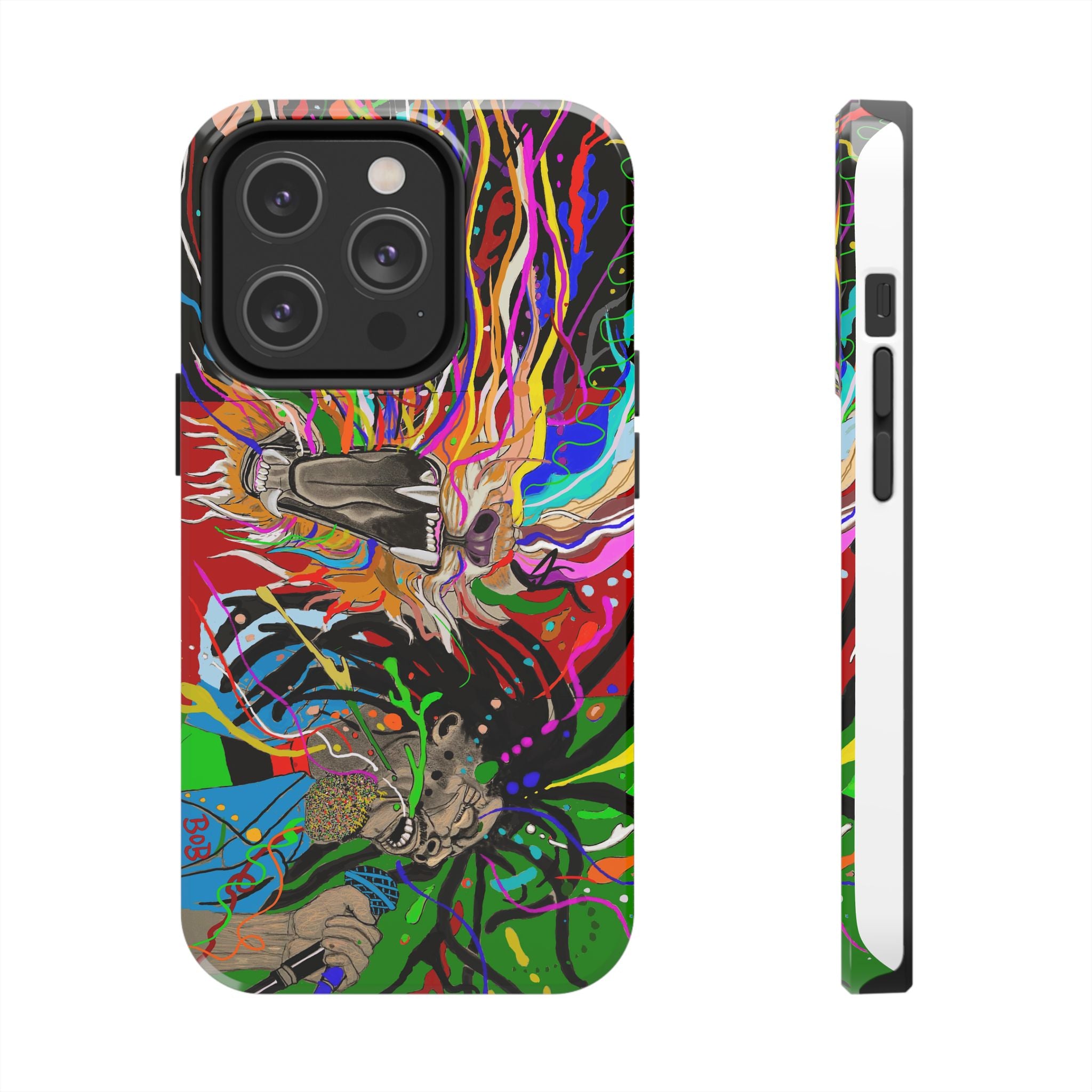 Psychedelic Skull Art Phone Case — Colorful Trippy Graphic Tough Case