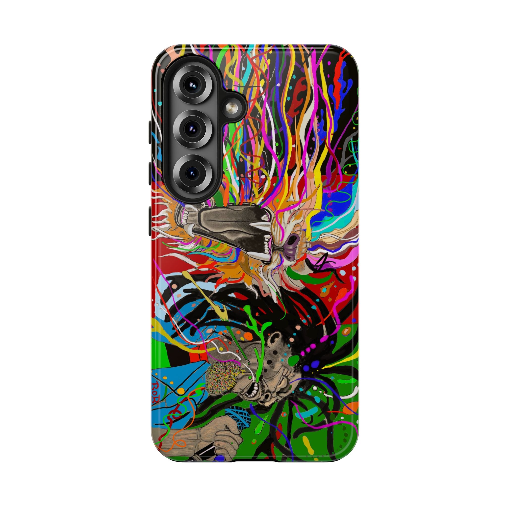 Psychedelic Skull Art Phone Case — Colorful Trippy Graphic Tough Case