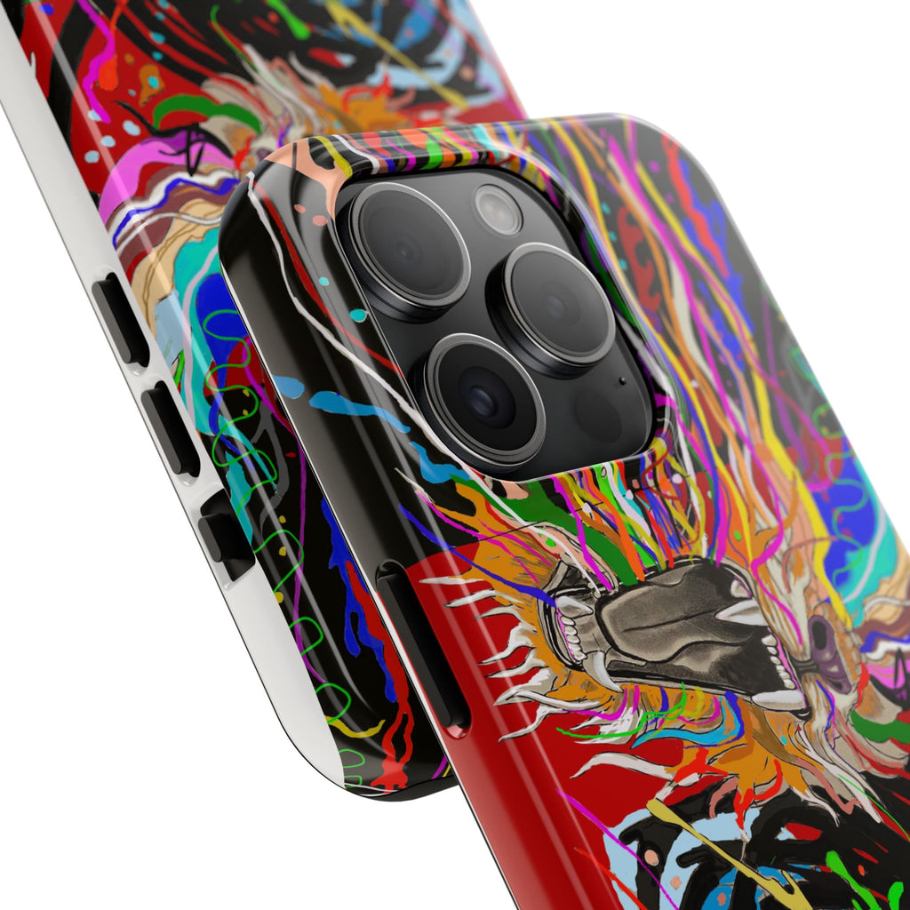 Psychedelic Skull Art Phone Case — Colorful Trippy Graphic Tough Case