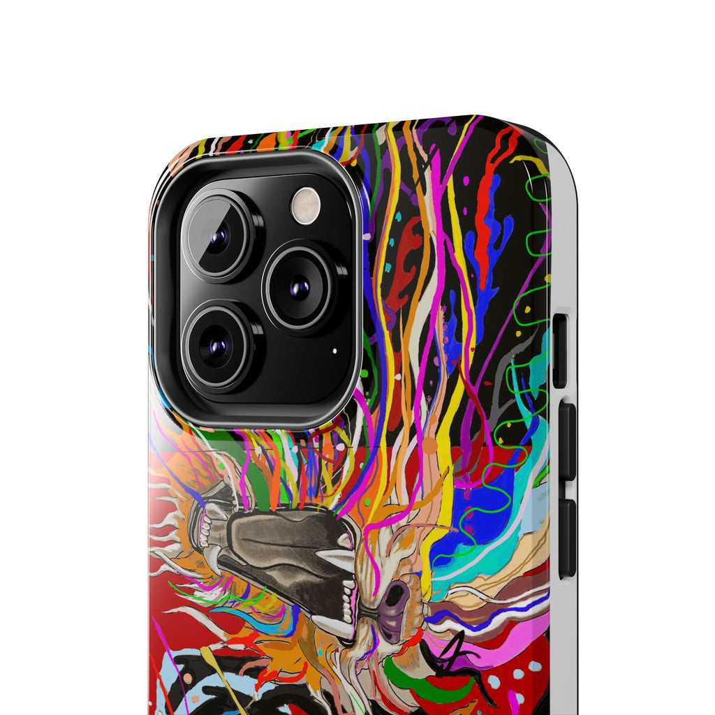 Psychedelic Skull Art Phone Case — Colorful Trippy Graphic Tough Case