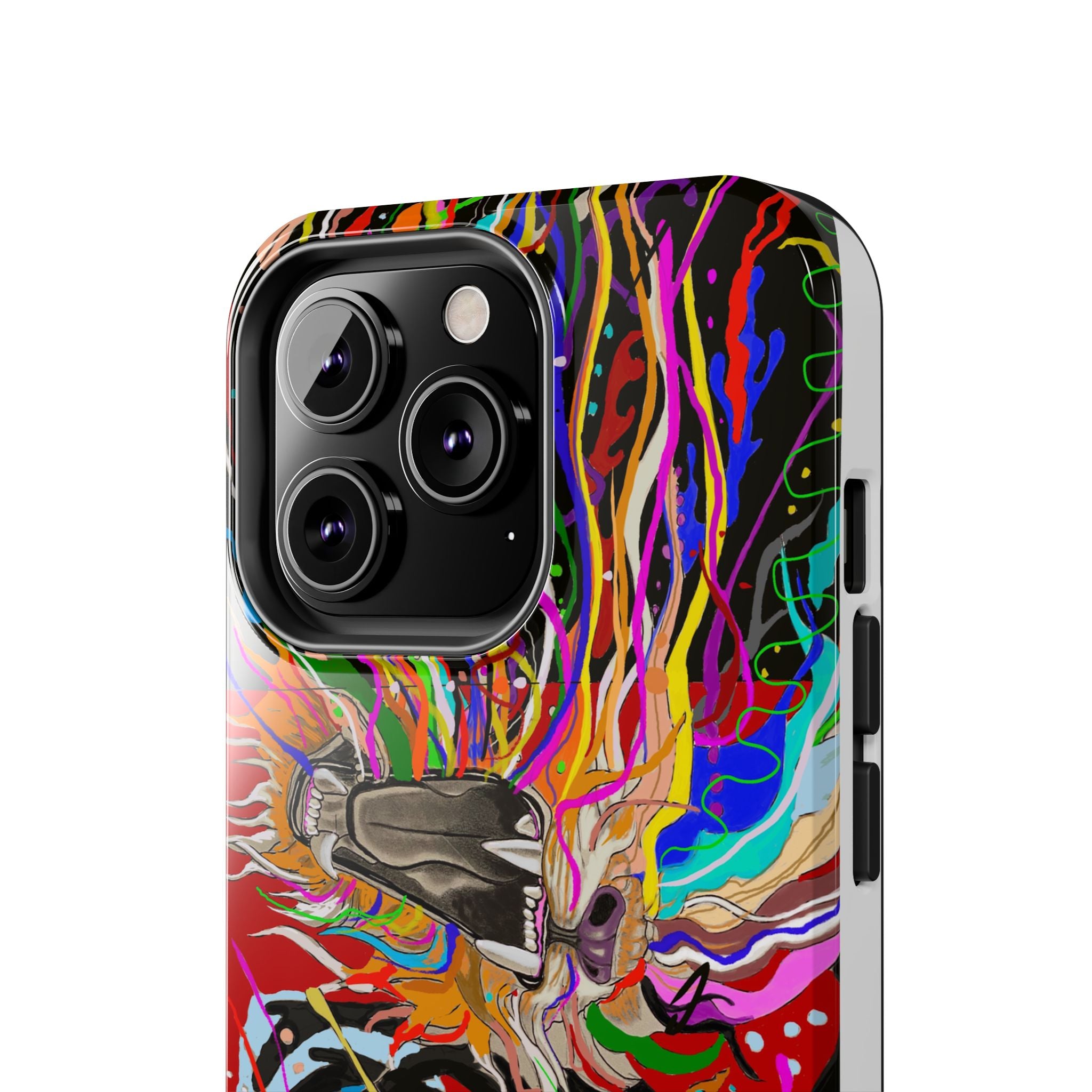 Psychedelic Skull Art Phone Case — Colorful Trippy Graphic Tough Case