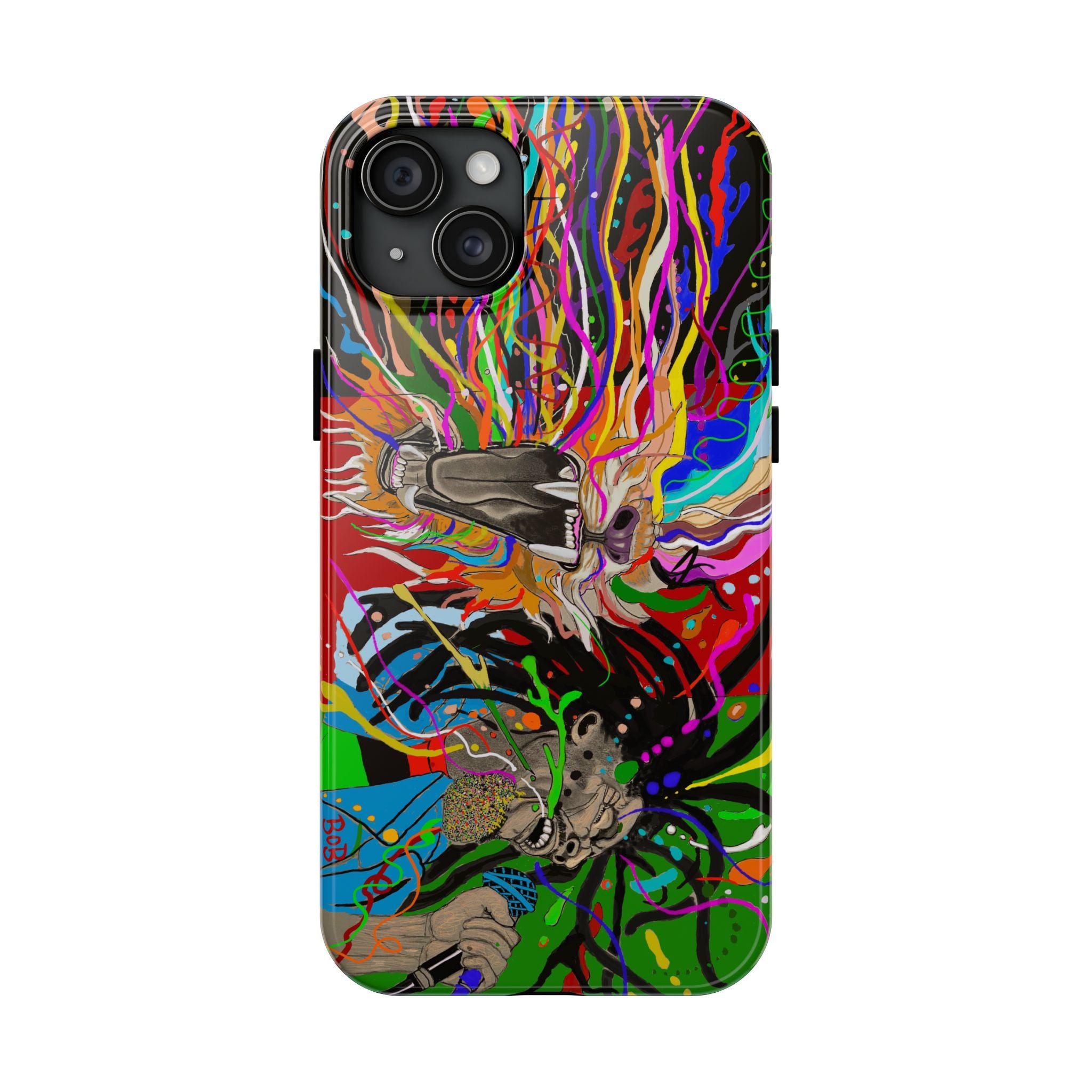 Psychedelic Skull Art Phone Case — Colorful Trippy Graphic Tough Case