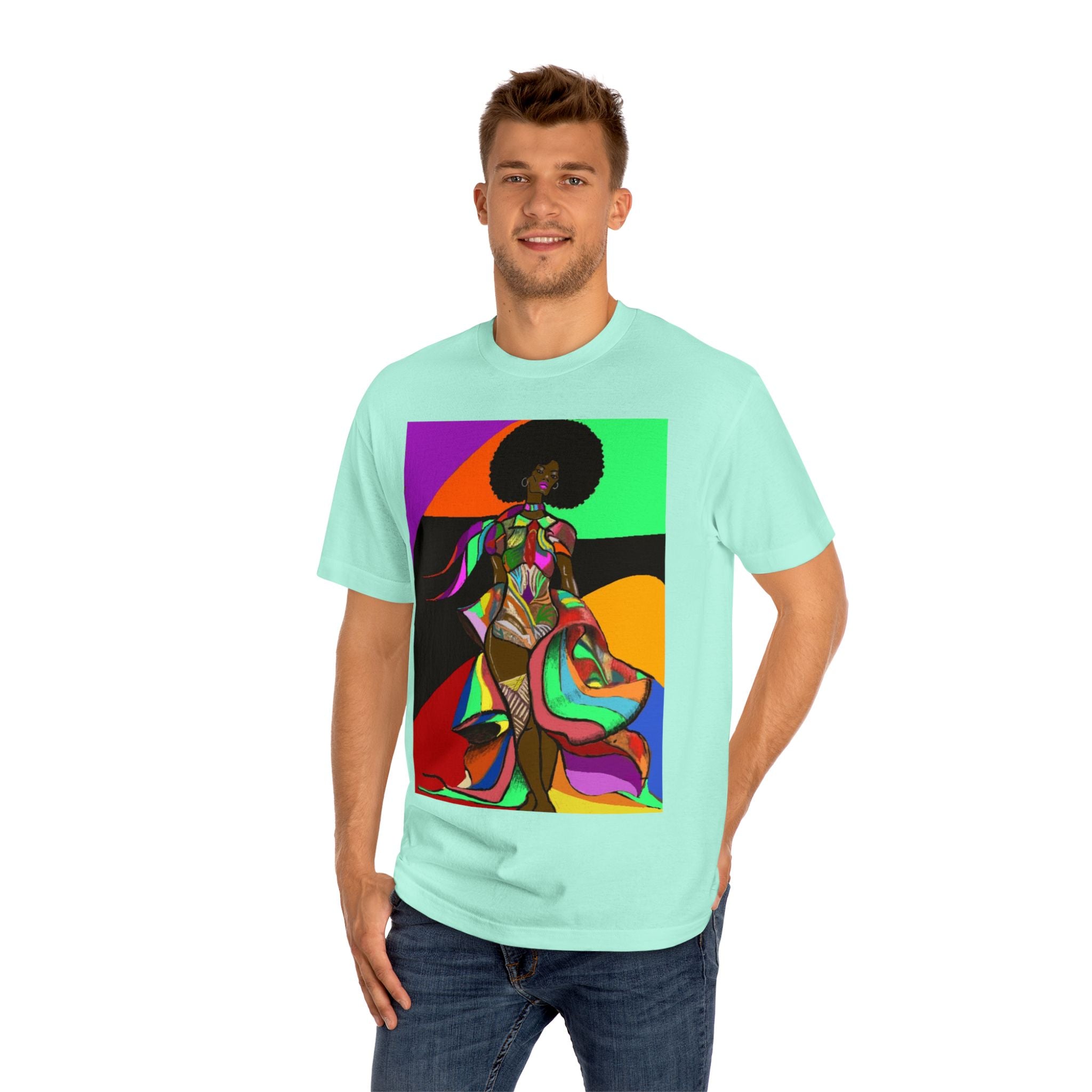 Afro Funk Art Tee — Vibrant Retro Soul Graphic T-Shirt