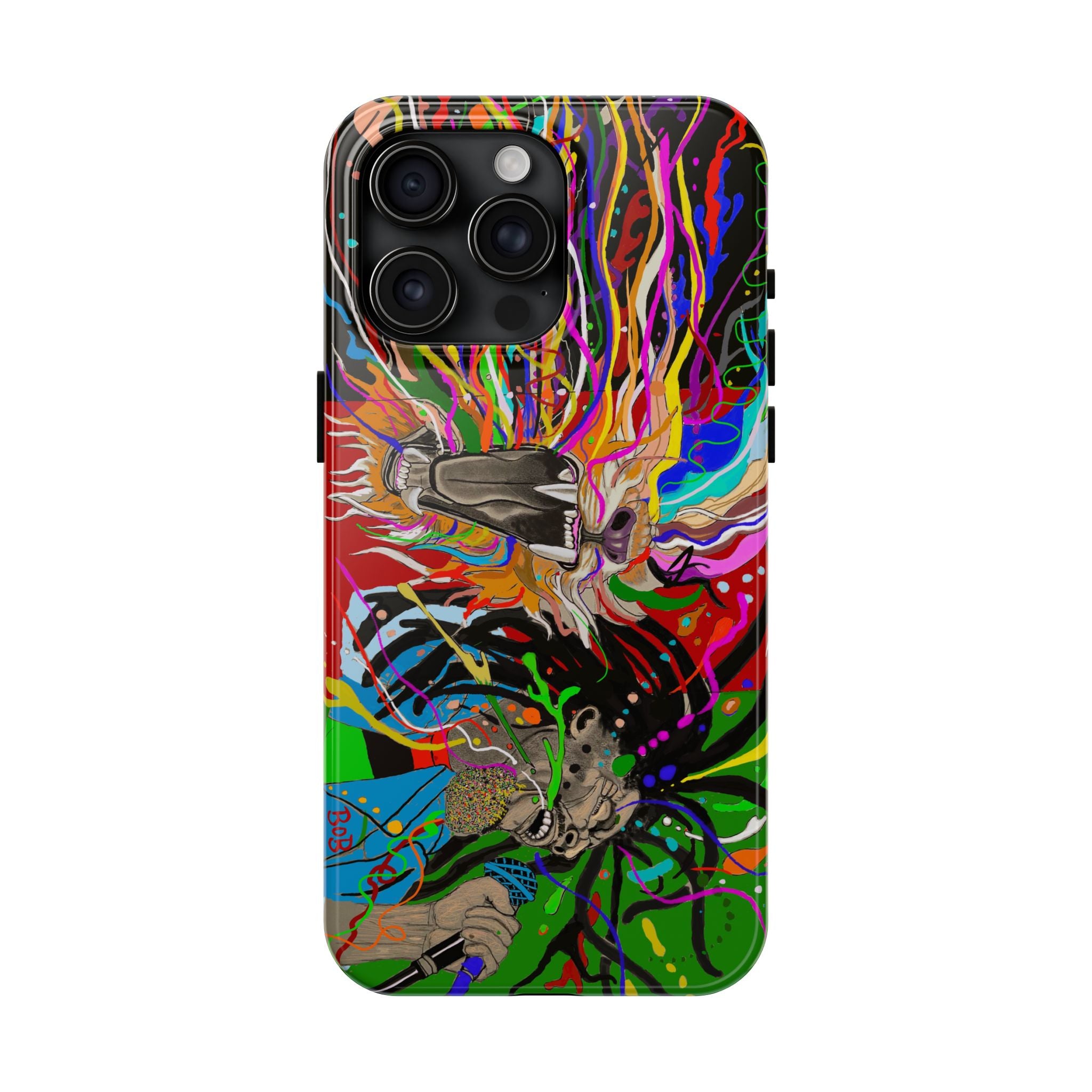 Psychedelic Skull Art Phone Case — Colorful Trippy Graphic Tough Case