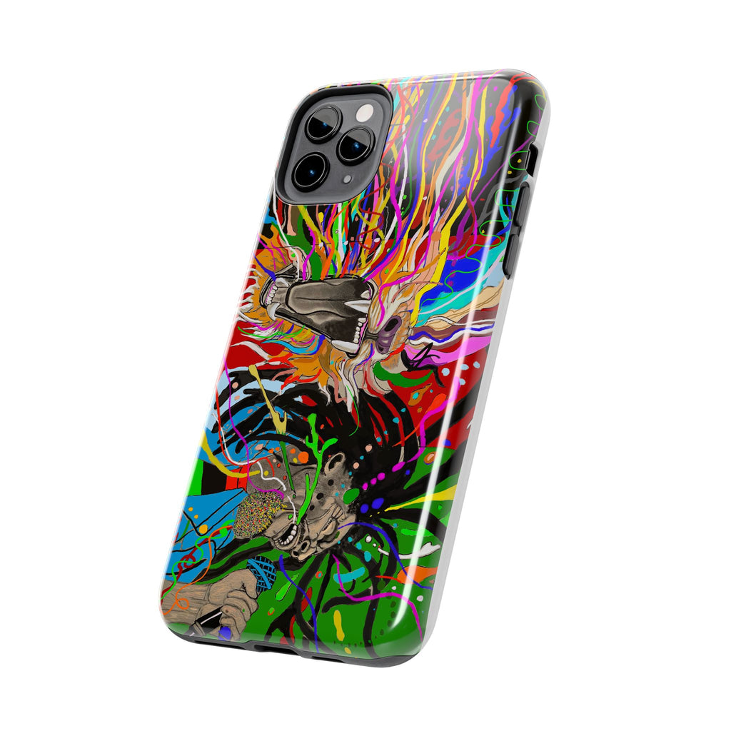 Psychedelic Skull Art Phone Case — Colorful Trippy Graphic Tough Case