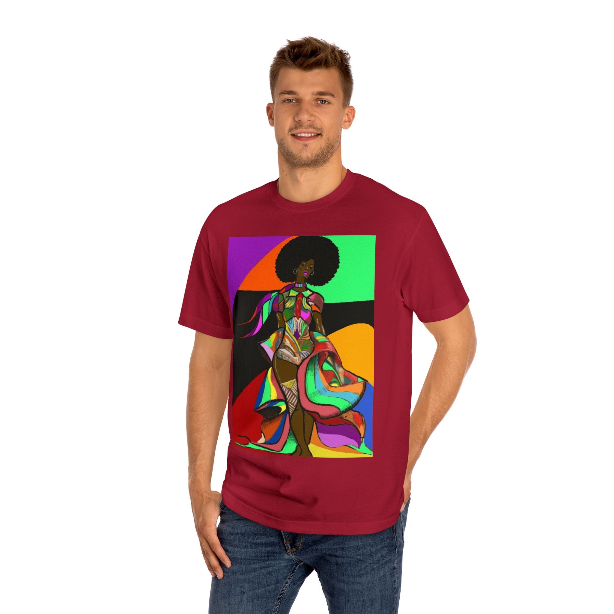 Afro Funk Art Tee — Vibrant Retro Soul Graphic T-Shirt