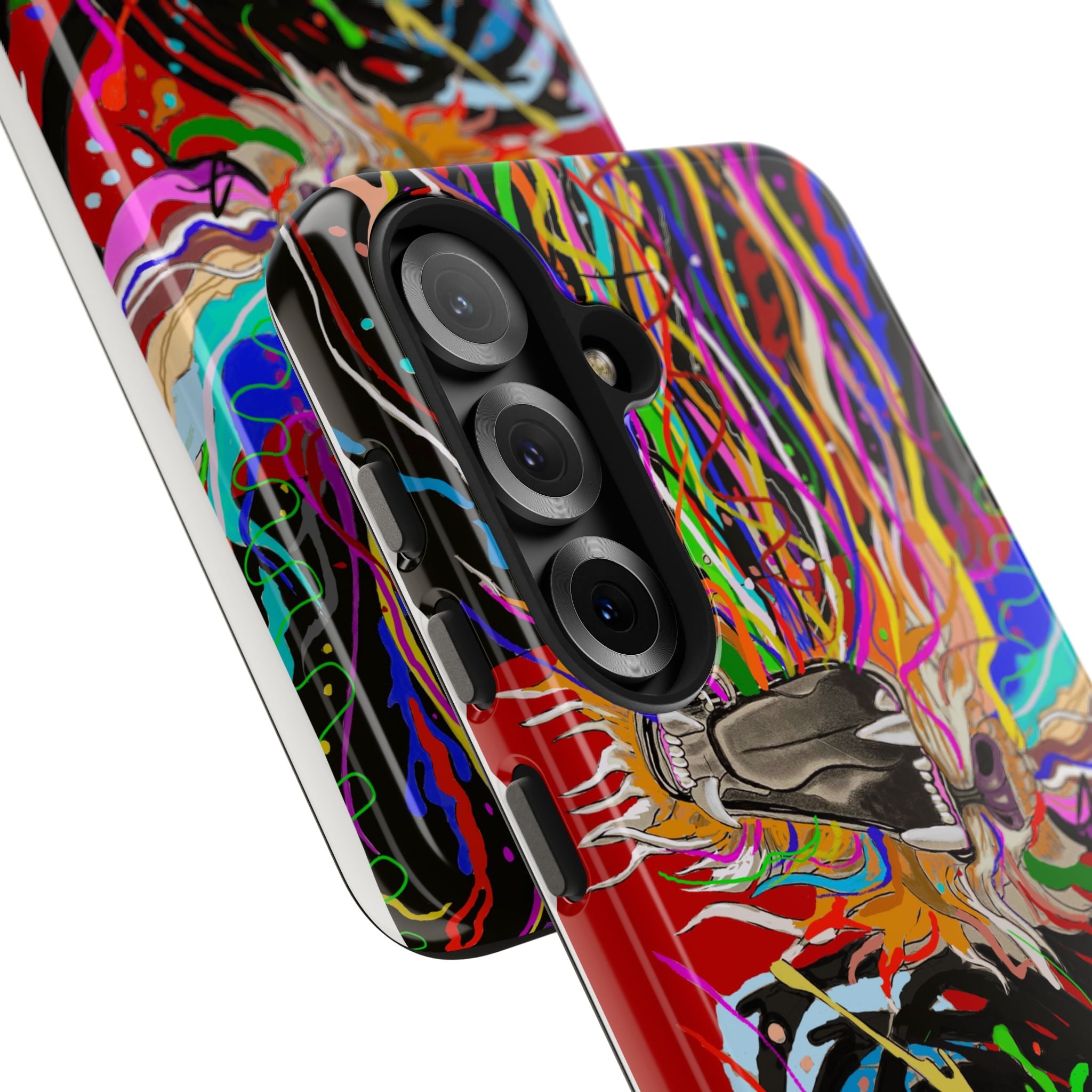 Psychedelic Skull Art Phone Case — Colorful Trippy Graphic Tough Case