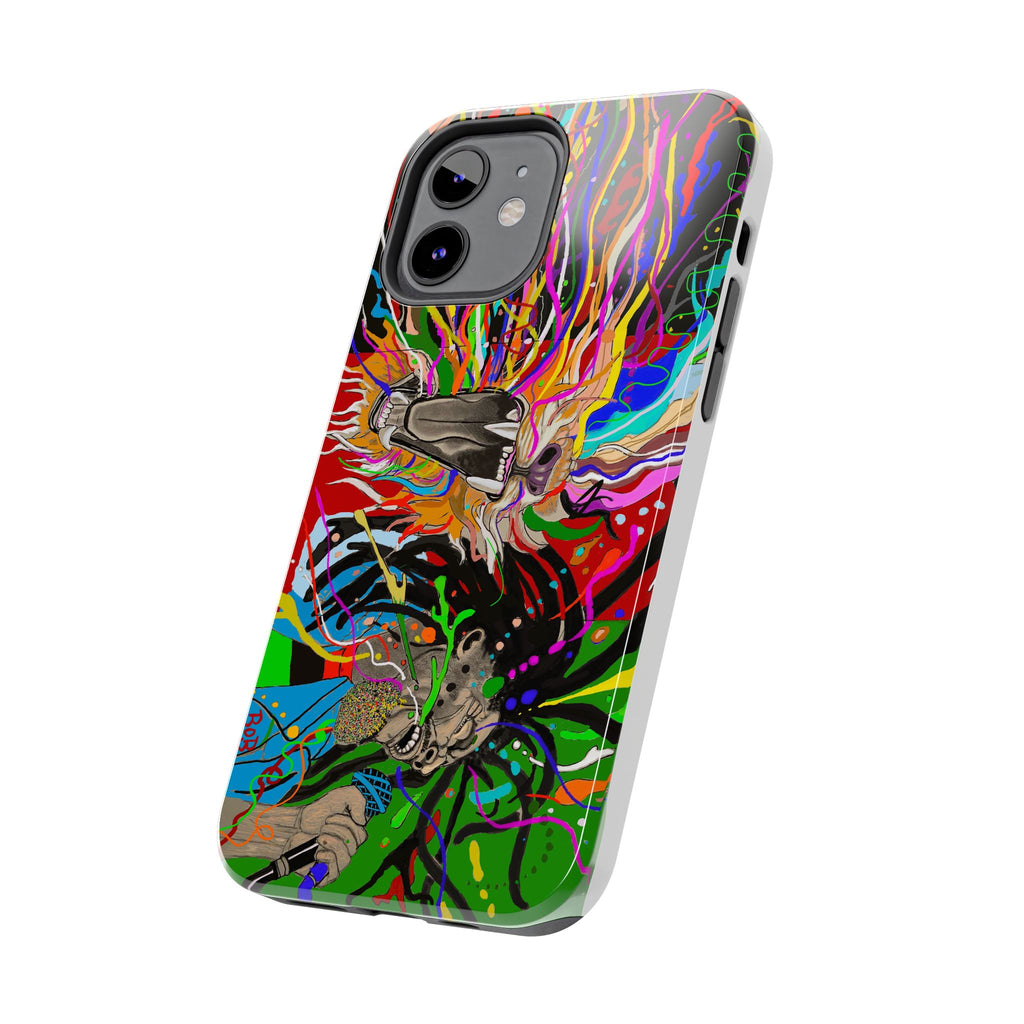 Psychedelic Skull Art Phone Case — Colorful Trippy Graphic Tough Case