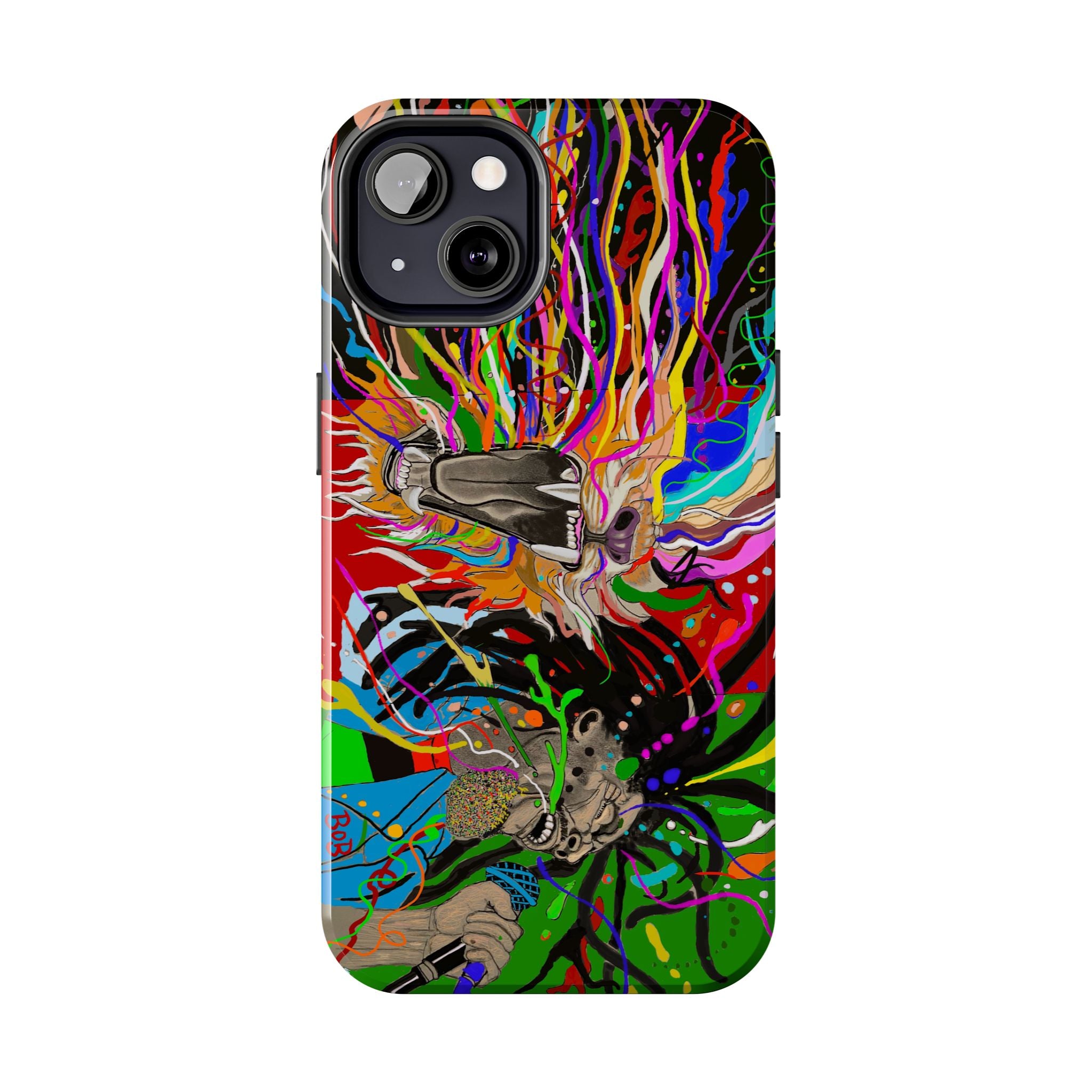 Psychedelic Skull Art Phone Case — Colorful Trippy Graphic Tough Case