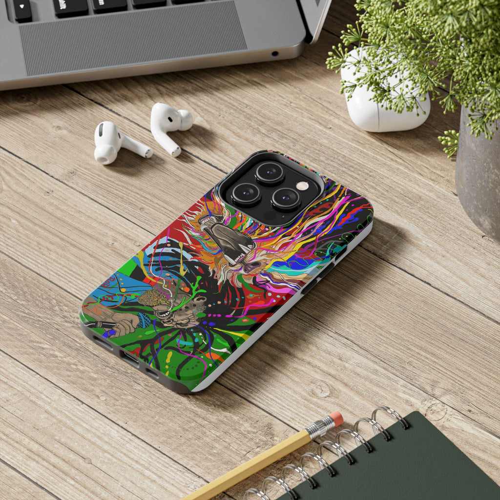 Psychedelic Skull Art Phone Case — Colorful Trippy Graphic Tough Case