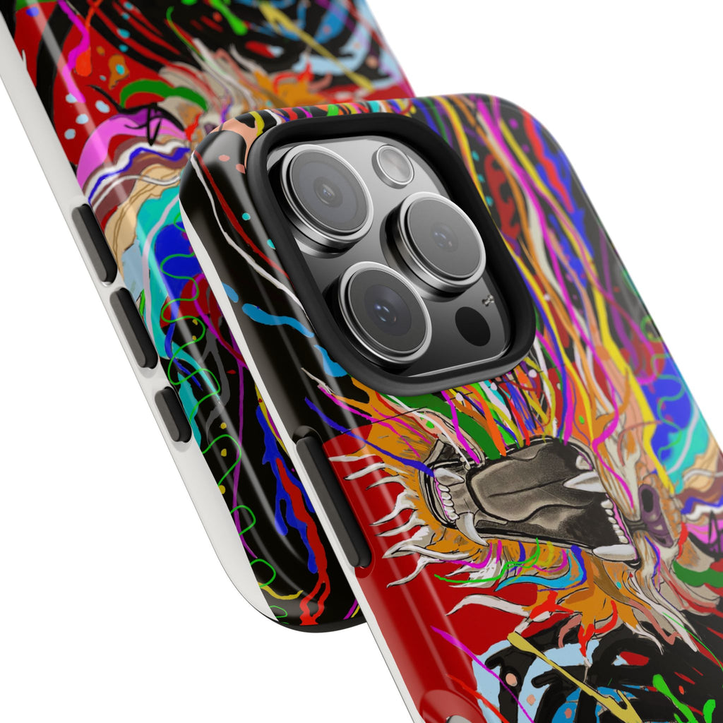 Psychedelic Skull Art Phone Case — Colorful Trippy Graphic Tough Case