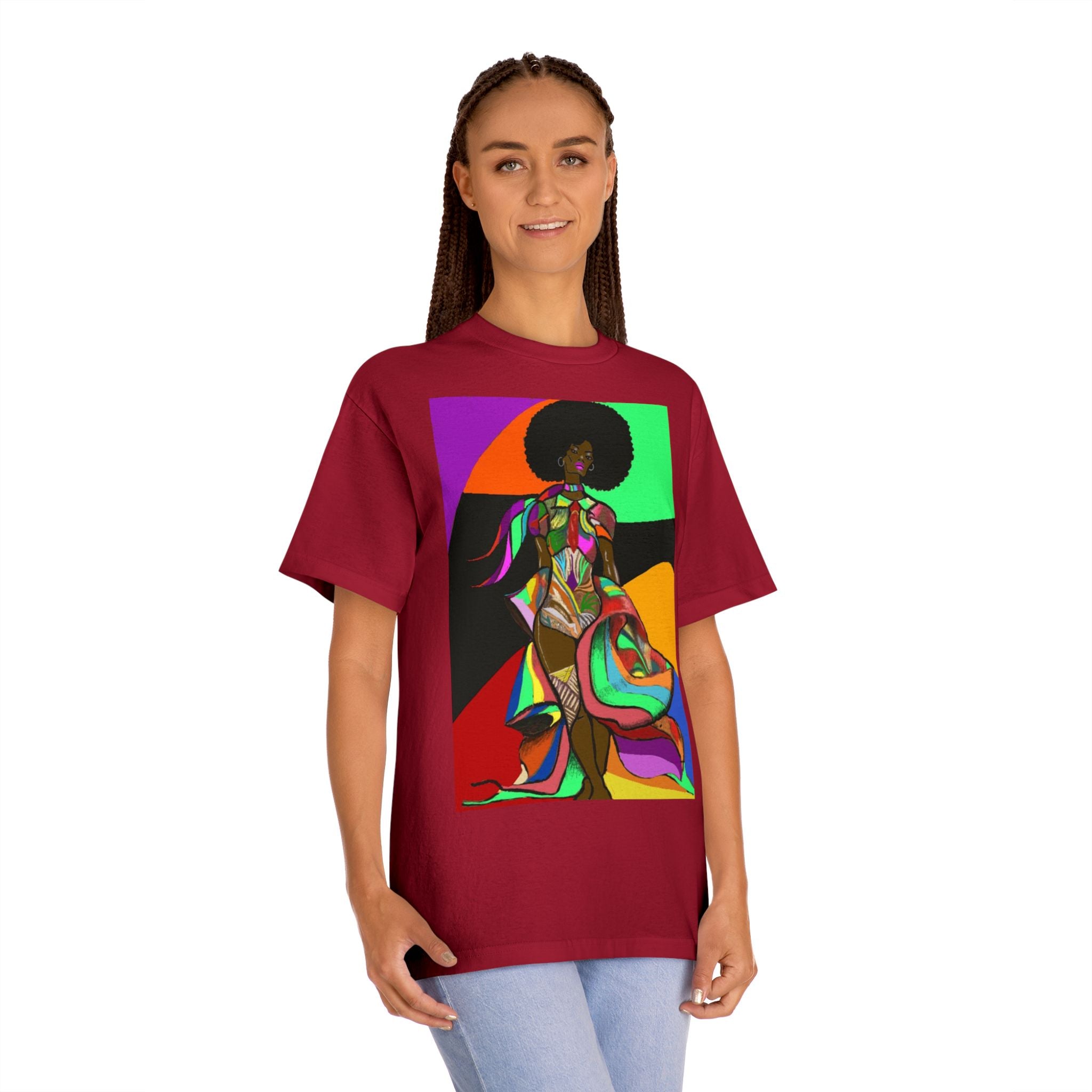 Afro Funk Art Tee — Vibrant Retro Soul Graphic T-Shirt