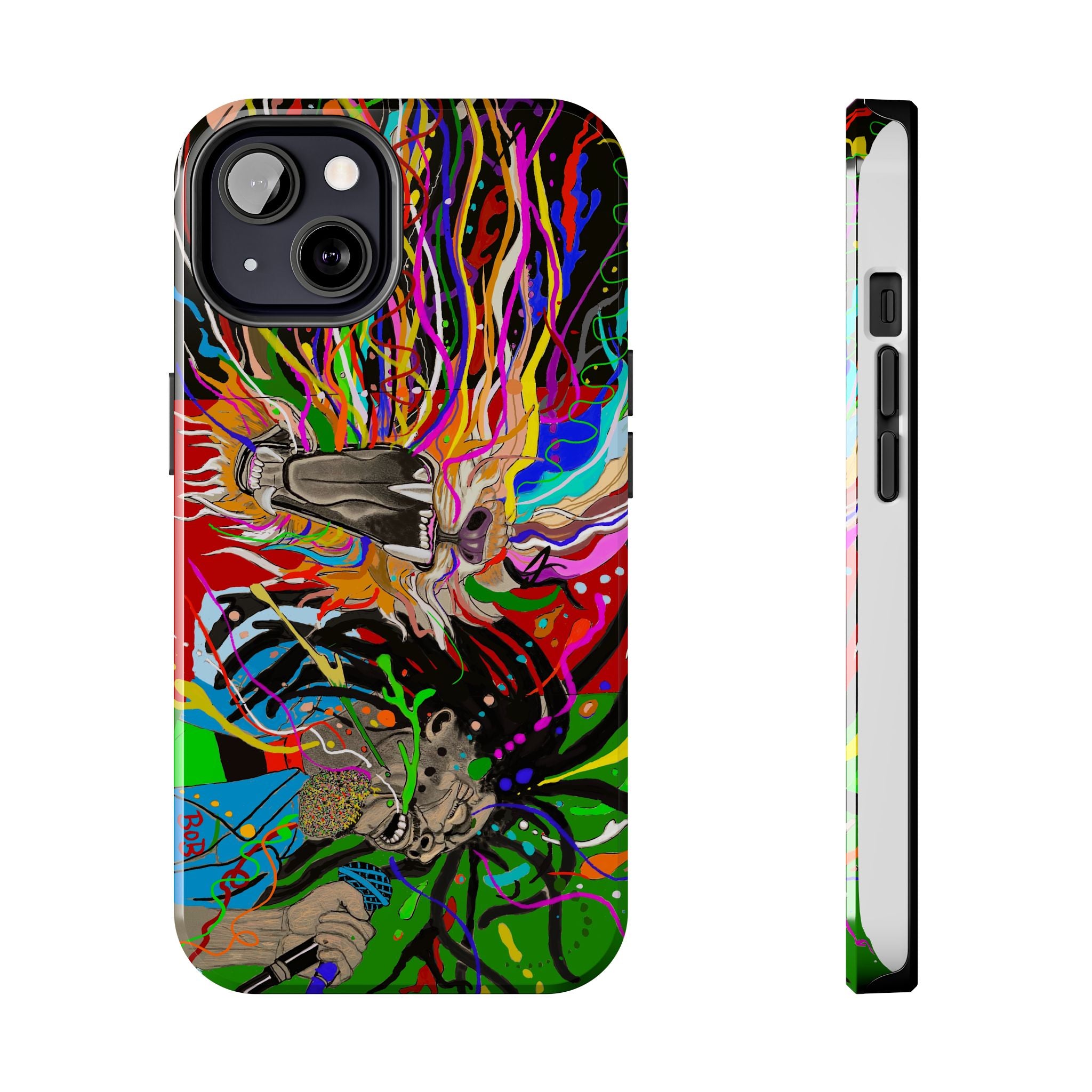 Psychedelic Skull Art Phone Case — Colorful Trippy Graphic Tough Case